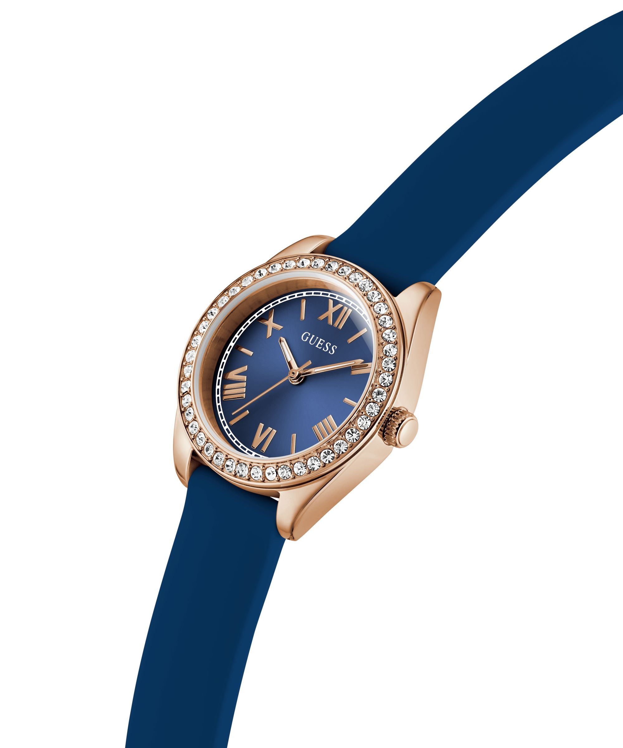 Guess Quarzuhr »MINI LUNA« Armbanduhr, Damenuhr, Silikonarmband, analog