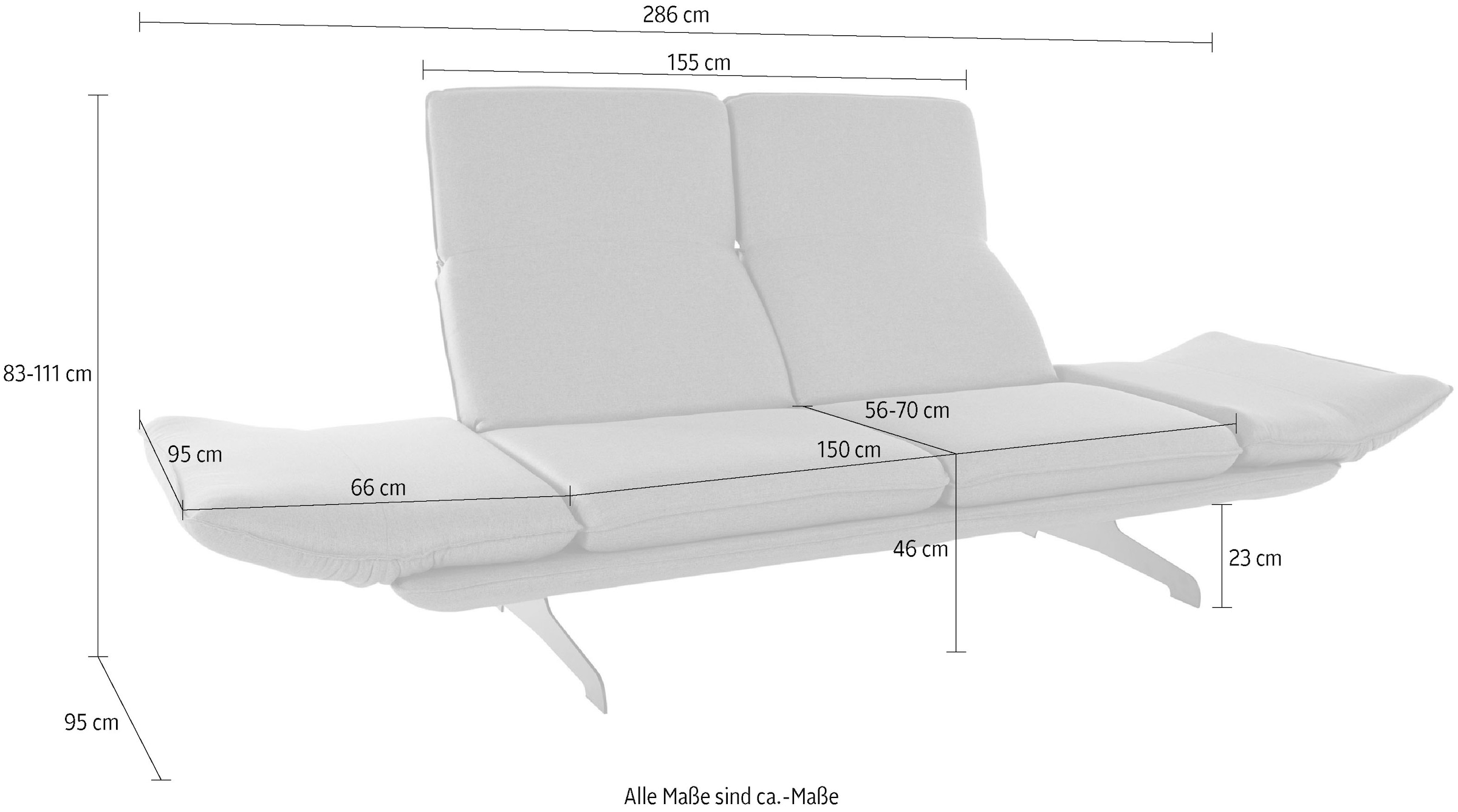 DOMO collection 2,5-Sitzer »New York«, mit und wahlweise mit kaufen Arm- Kufenfüßen Rückenfunktion, online