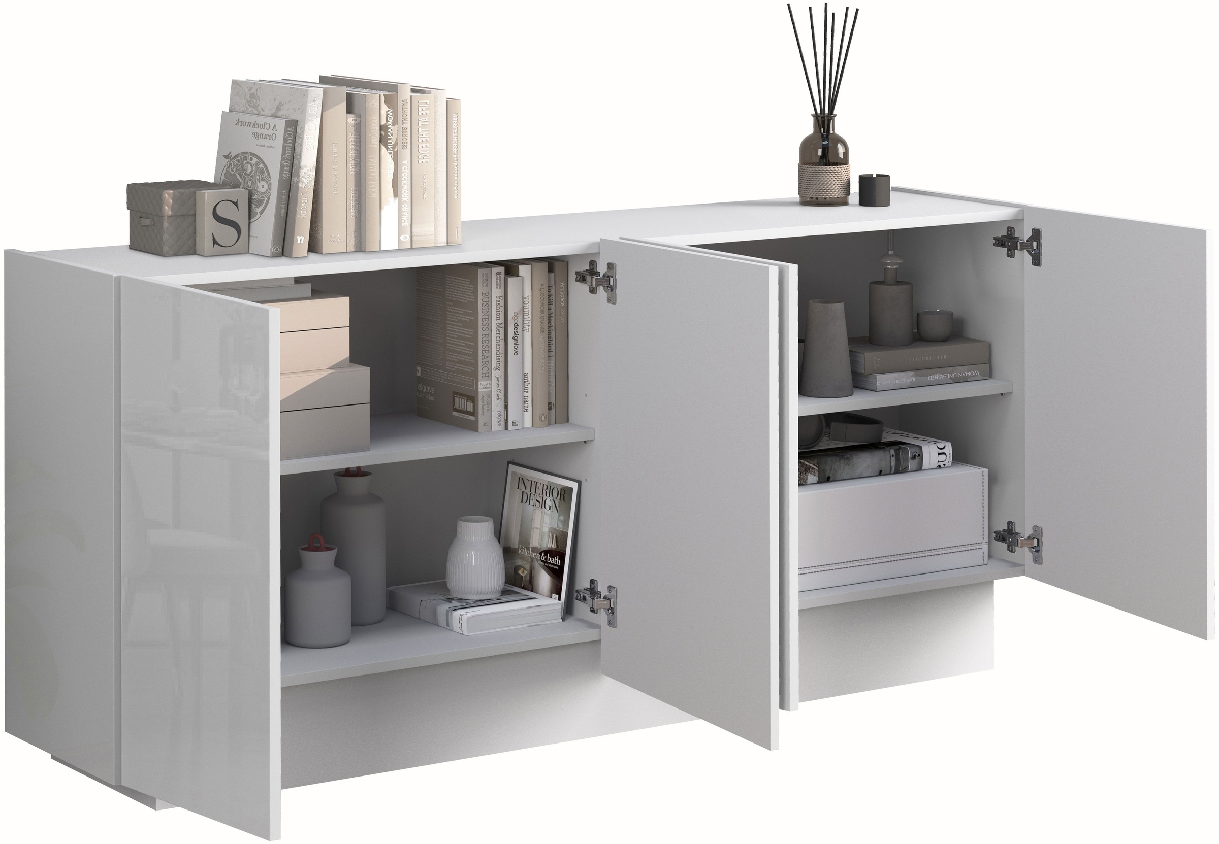 INOSIGN Sideboard »VELA, Sideboard, Breite 160 cm, Design mit schrägen Türen«, (1 St.), Made in Italy, Maße-B/T/H: 160x35x75,Sideboard, Anrichte, Kommode