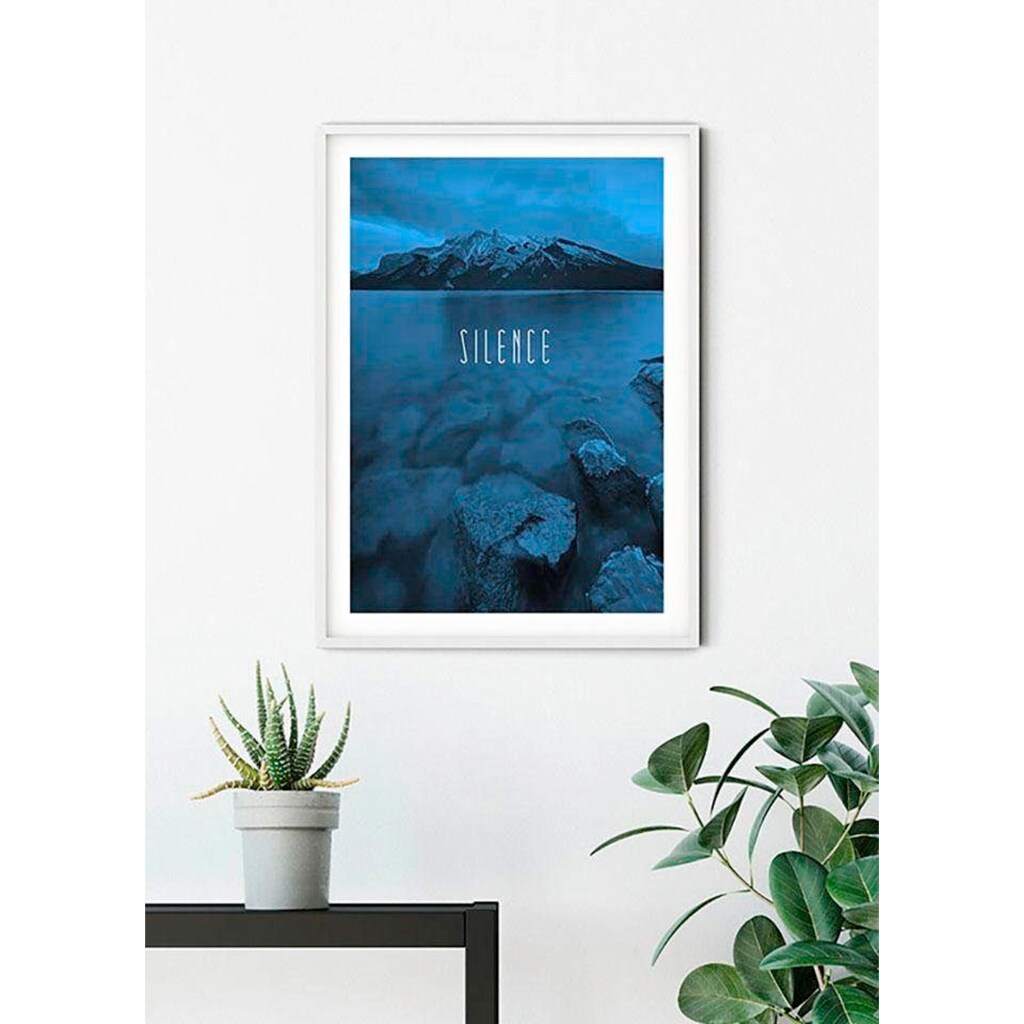 Komar Poster »Word Lake Silence Blue«, Natur, (1 St.)