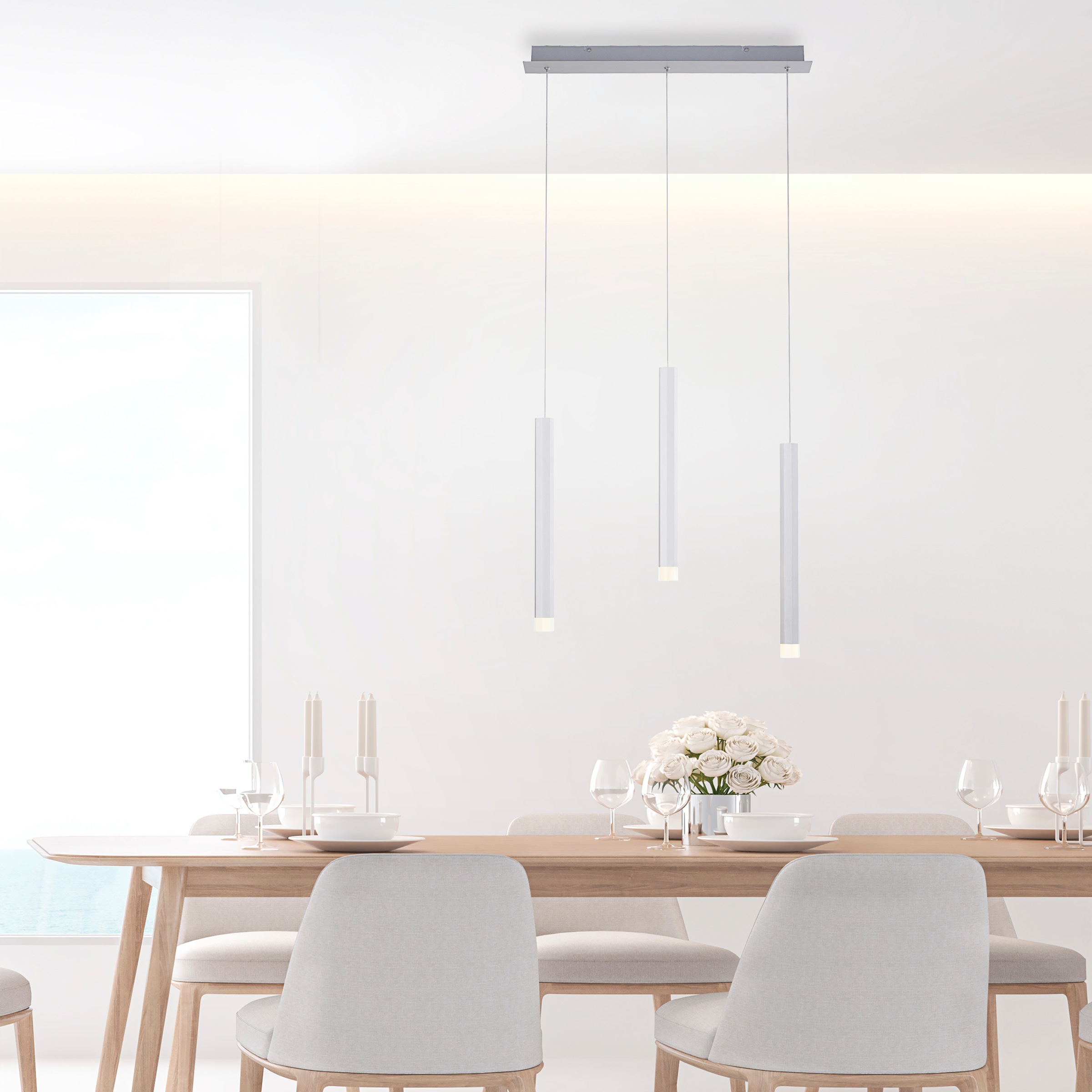 JUST LIGHT Pendelleuchte »BRUNO«, 3 flammig, Leuchtmittel LED-Board | LED fest integriert, LED