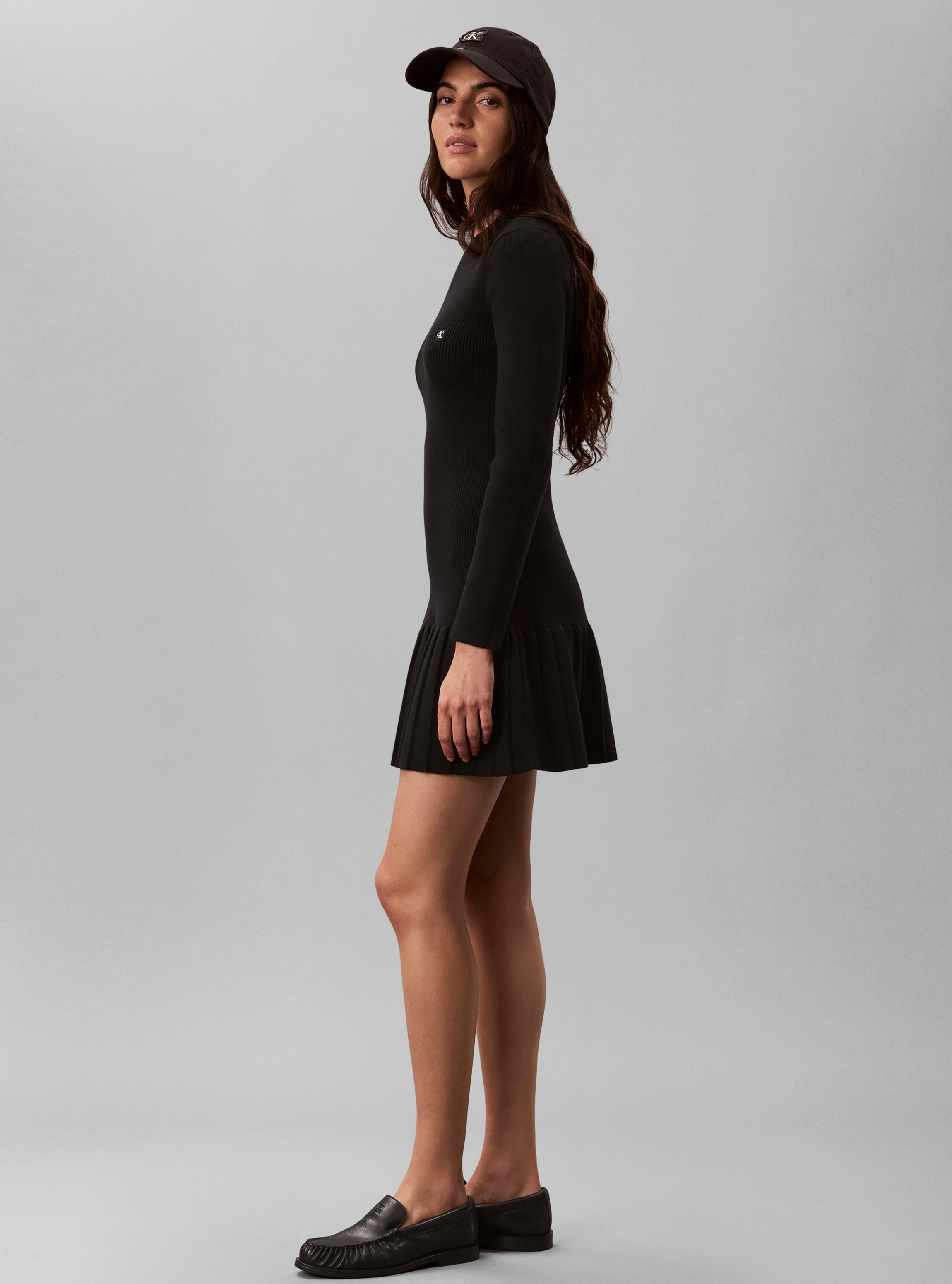 Calvin Klein Minikleid »MOCKNECK MINIDRESS« Ohne Tasche Regular fit mit Falten