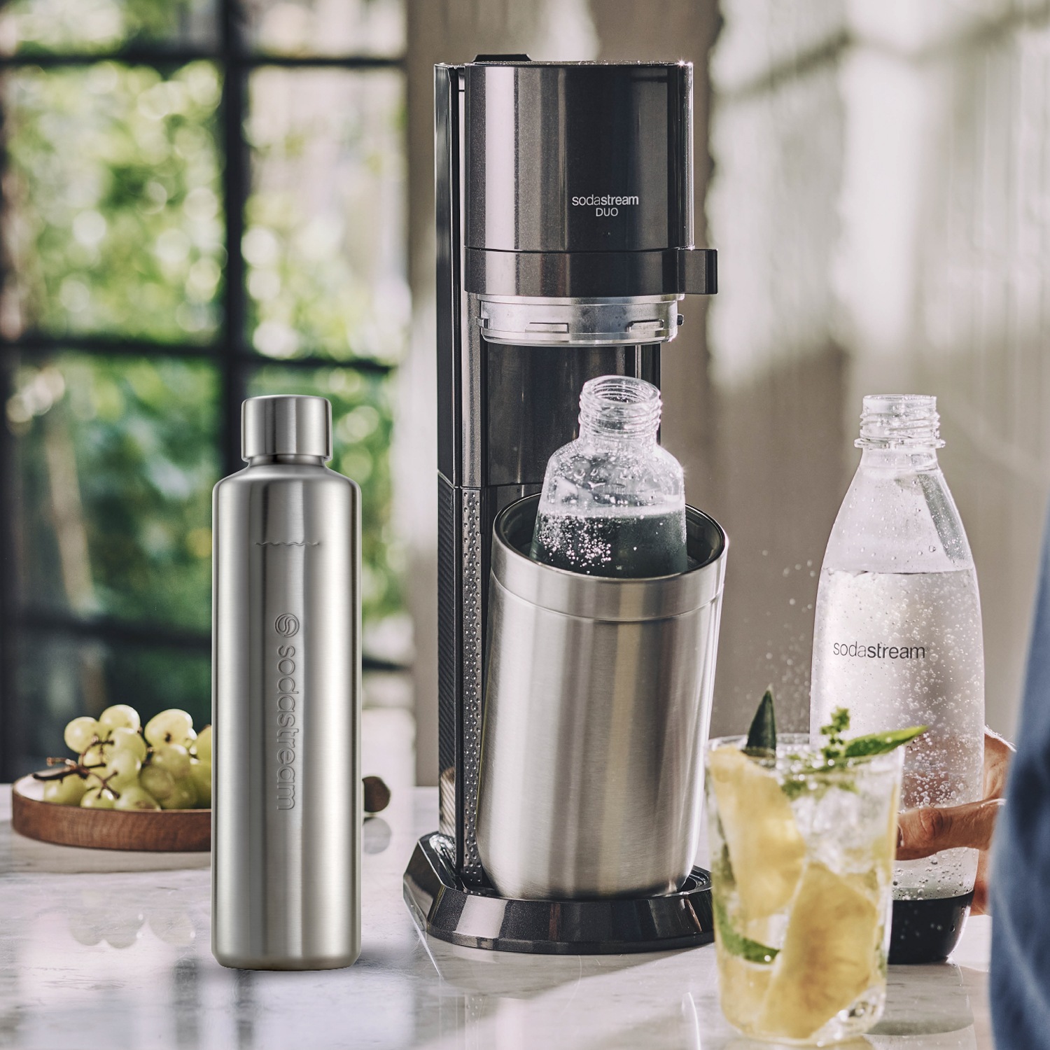 SodaStream Wassersprudler »DUO inkl. 1x Glasflasche 1 l + 1x Metallflasche günstig online kaufen