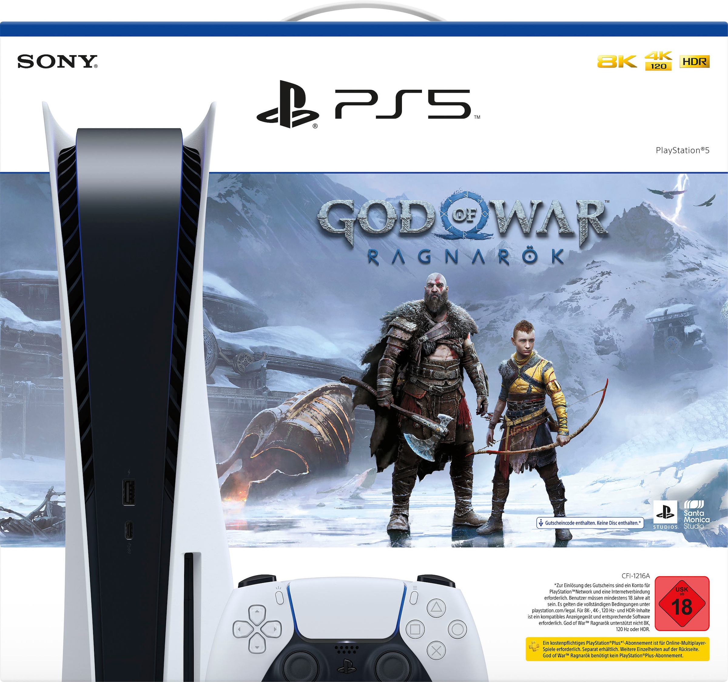 Bild von PlayStation 5 Konsolen-Set, inkl. God of War Ragnarök (Download Code)