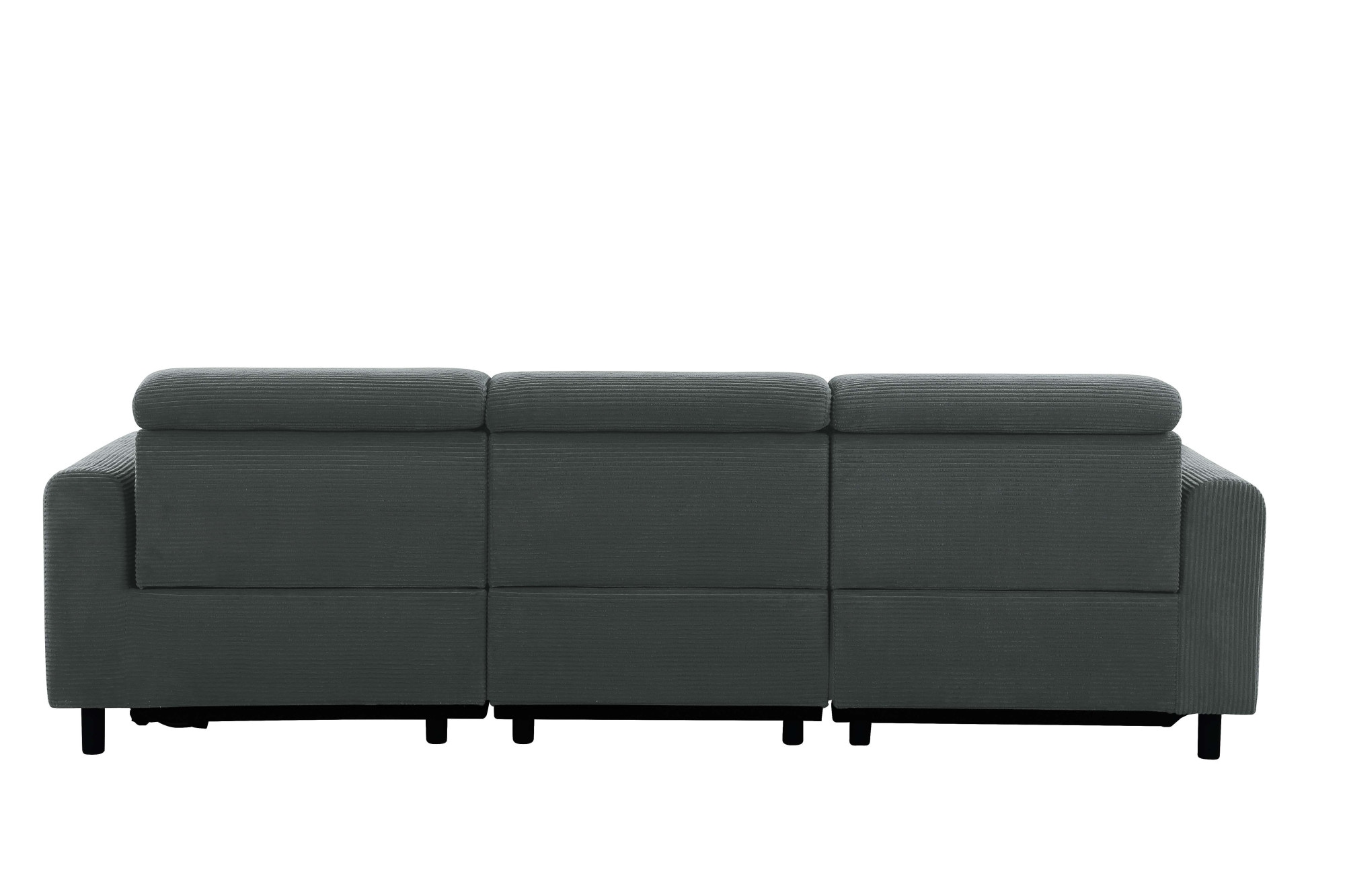 Home affaire Ecksofa »SKAANE in Cord, L-Form, 274 cm, manuelle u. elektrische Funktion,«, rundes Design, Kopfteilverstellung, Federkernpolsterung