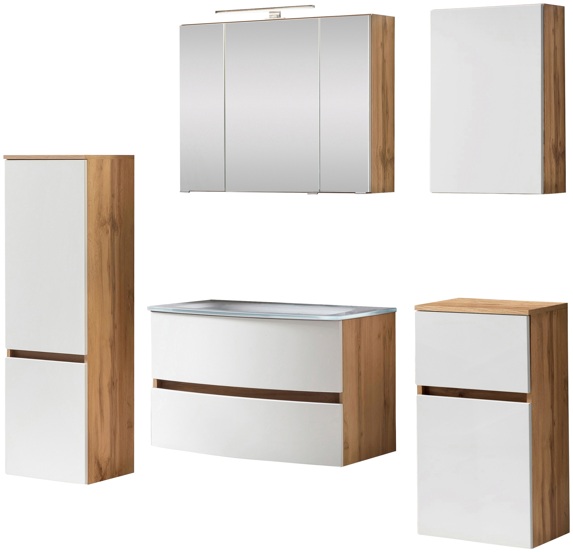 welltime Badezimmer-Set "Kaunas" Set, 5 Stk. tlg. bestehend aus Waschtisch- günstig online kaufen