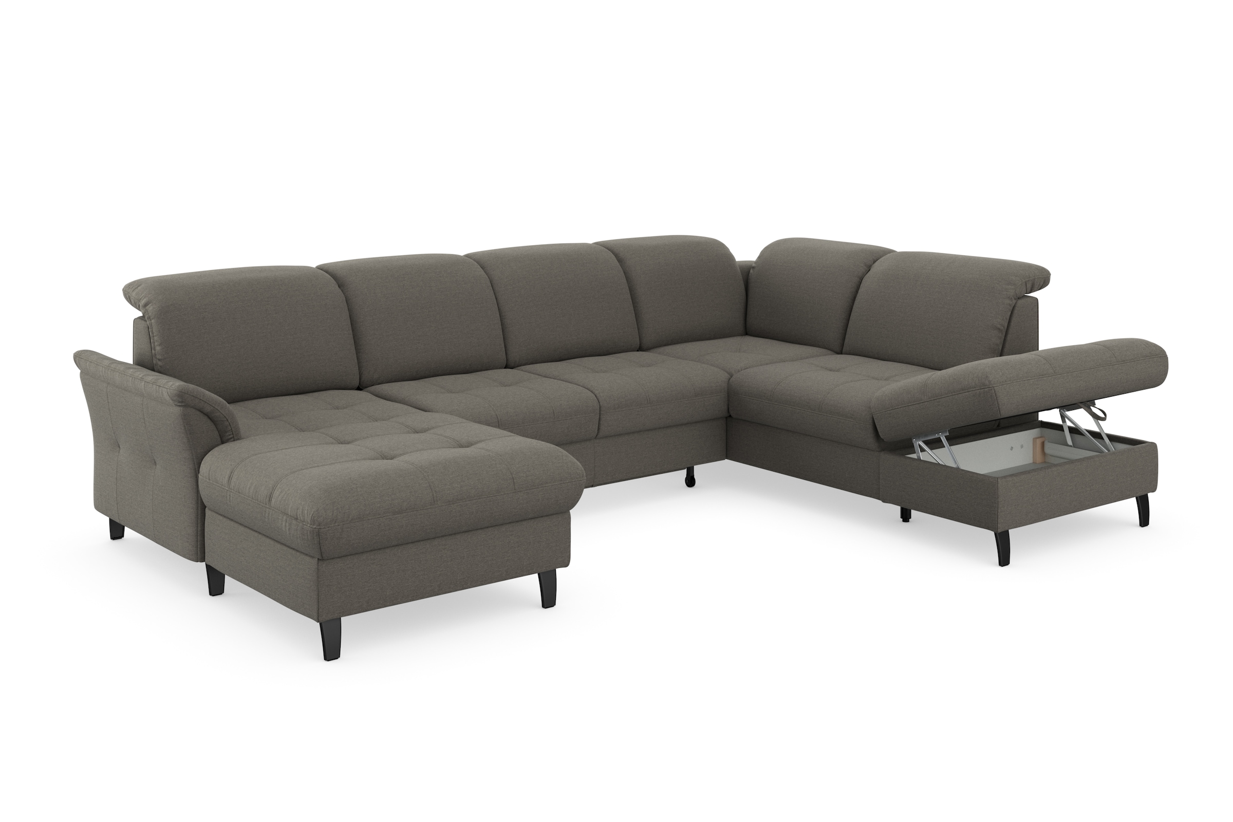 sit&more Wohnlandschaft »Maggiore U-Form«, wahlweise mit Kopfteilverstellung, Bettfunktion und Stauraum