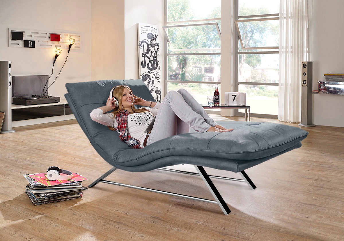 W.SCHILLIG Relaxliege »daily dreams«, in Waffelkissen-Optik, wahlweise mit Motor, Kufengestell, in 2 Breiten