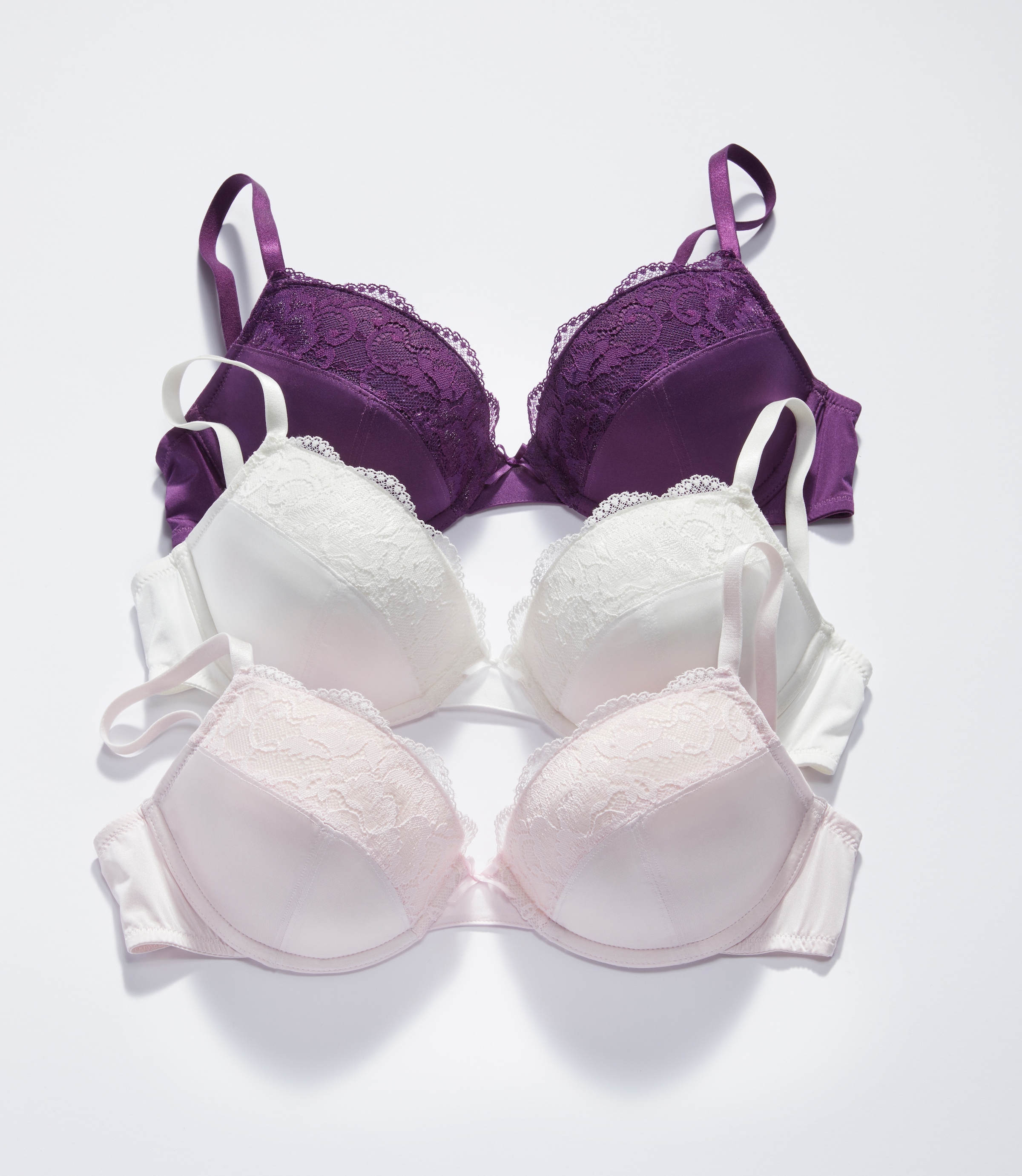petite fleur Push-up-BH Packung, 3 Stück,  mit Bügel & herausnehmbaren Kissen