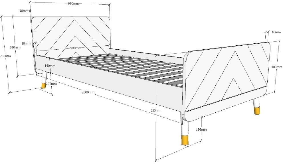 Vipack Jugendbett »Billy«, (Made in Europe), Hausbett, Einzelbett
