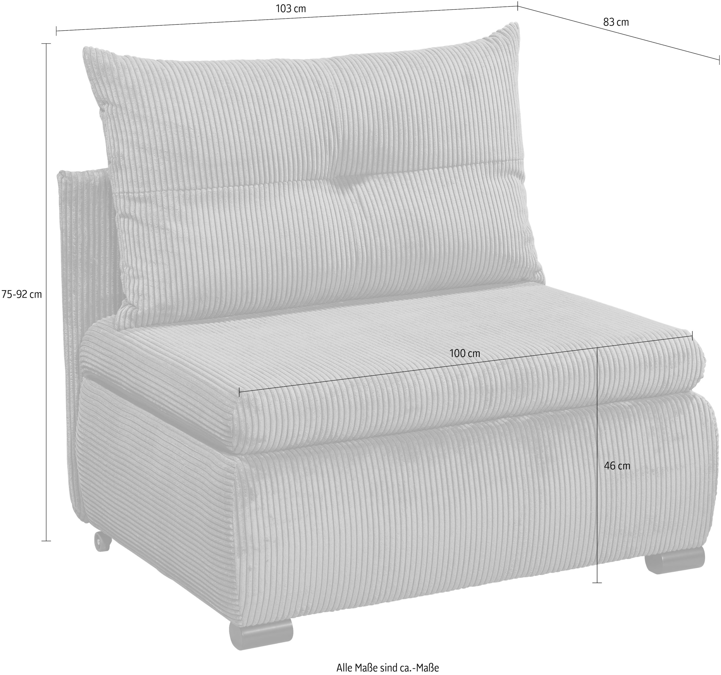 ED EXCITING DESIGN Schlafsofa »Charlie«, Schlafsessel mit Bettkasten & 1 Rückenkissen