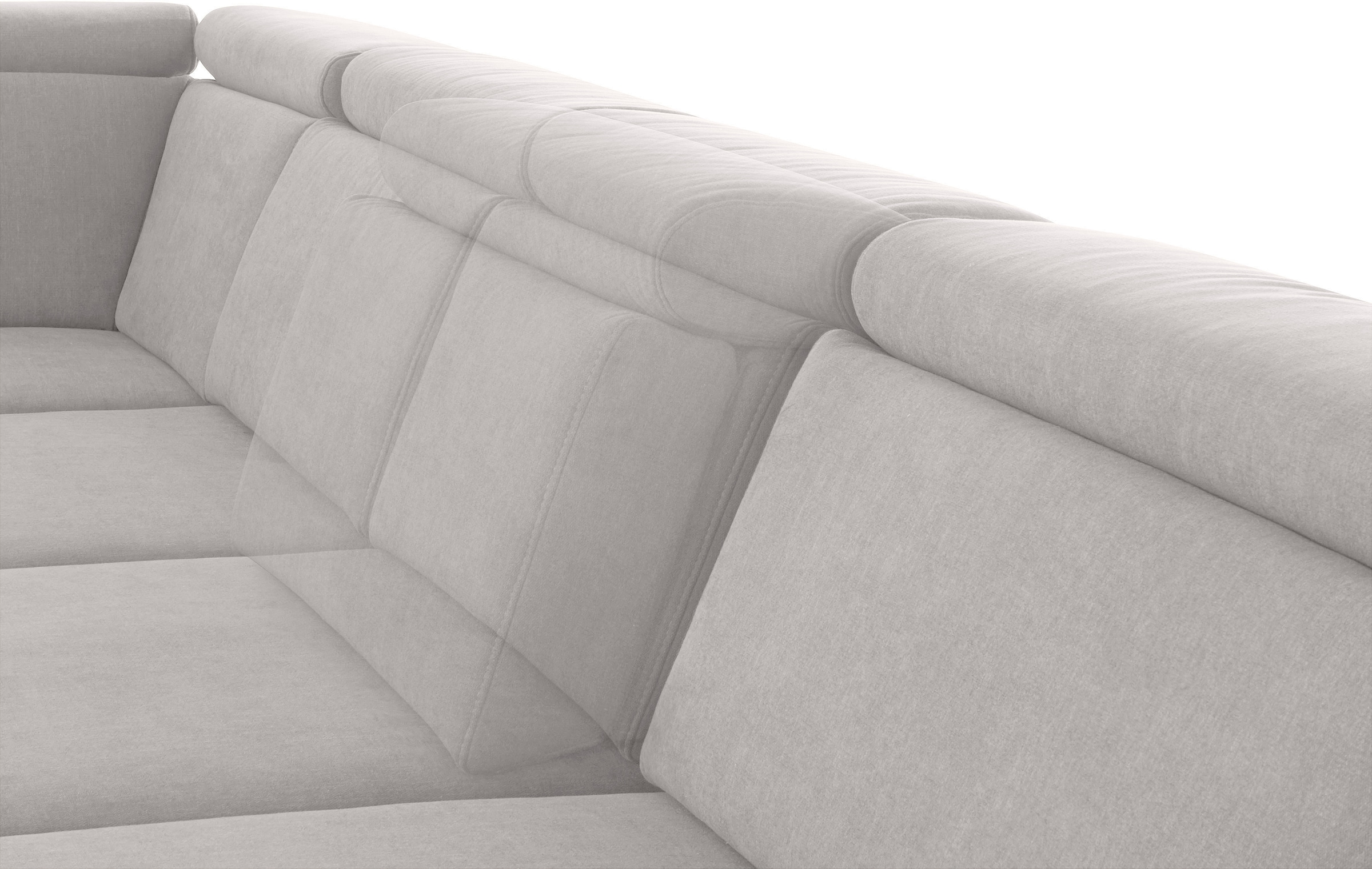 sit&more Wohnlandschaft »Brisbane U-Form«, Fußhöhe 12 cm, inklusive Sitztiefen-, Armteil- und Kopfteilverstellung