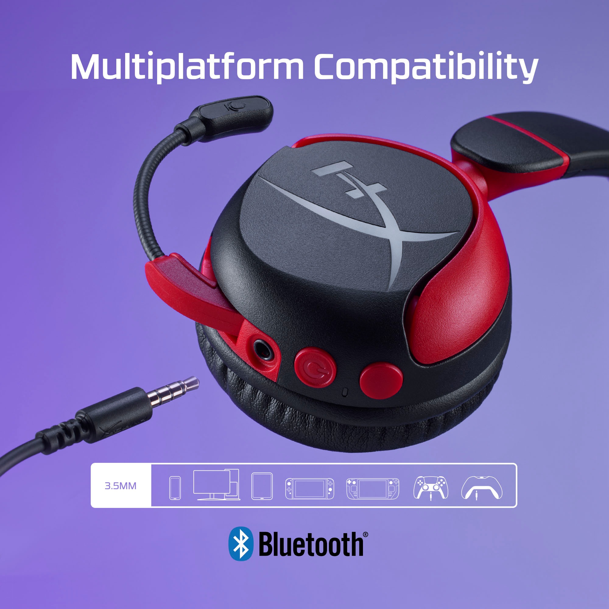 HyperX Gaming-Headset »Cloud Mini für Kids Wireless«, AVRCP Bluetooth-A2DP Bluetooth-HFP-HSP-Bluetooth, Stummschaltung