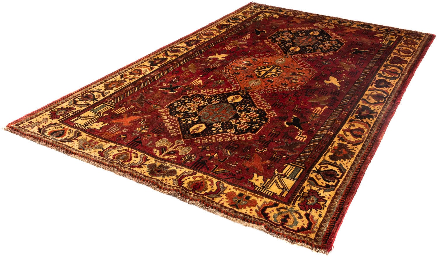 morgenland Wollteppich »Shiraz Medaillon 257 x 157 cm«, rechteckig, 1 mm Hö günstig online kaufen