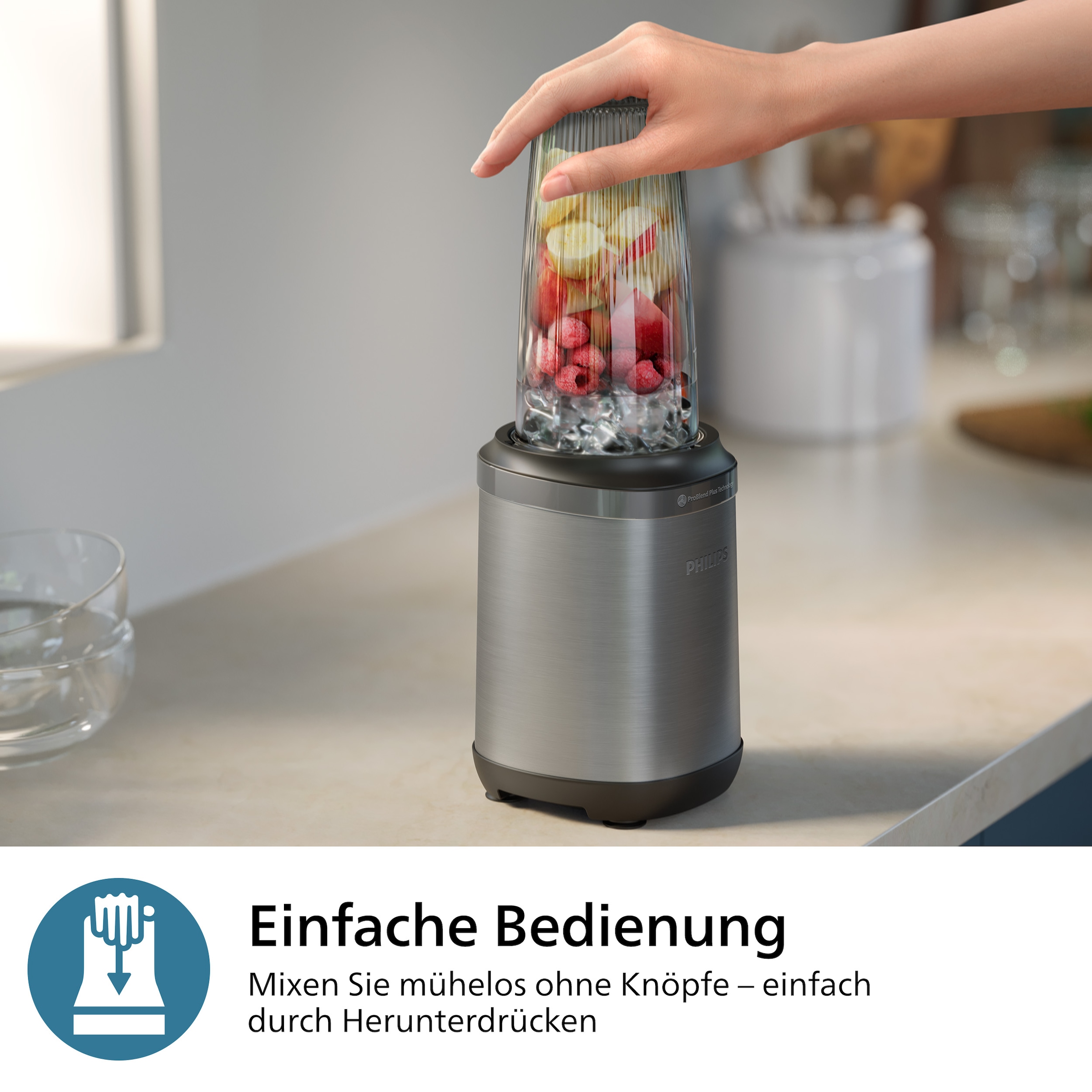 Philips Standmixer »HR2764/00 5000 Series, mit ProBlend Plus-Technologie,«, 800 W, 700ml-Tritan-Becher, kompaktes Design; Edelstahl/Schwarz
