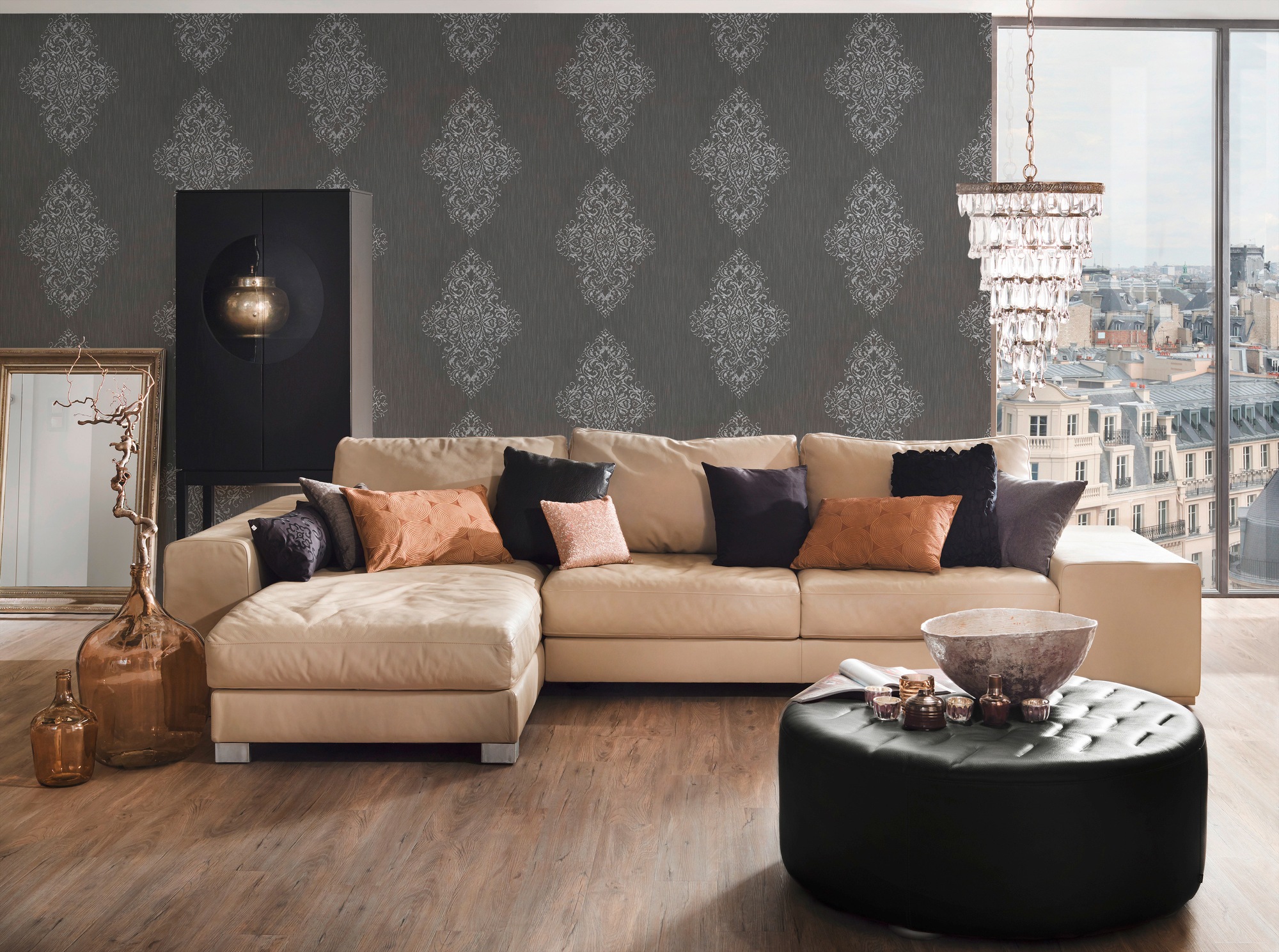 Architects Paper Textiltapete »Luxury wallpaper«, Barock-ornamental-gemustert, Textil Tapete Barock Metallic Effekt Tapeten Wohnzimmer Schlafzimmer