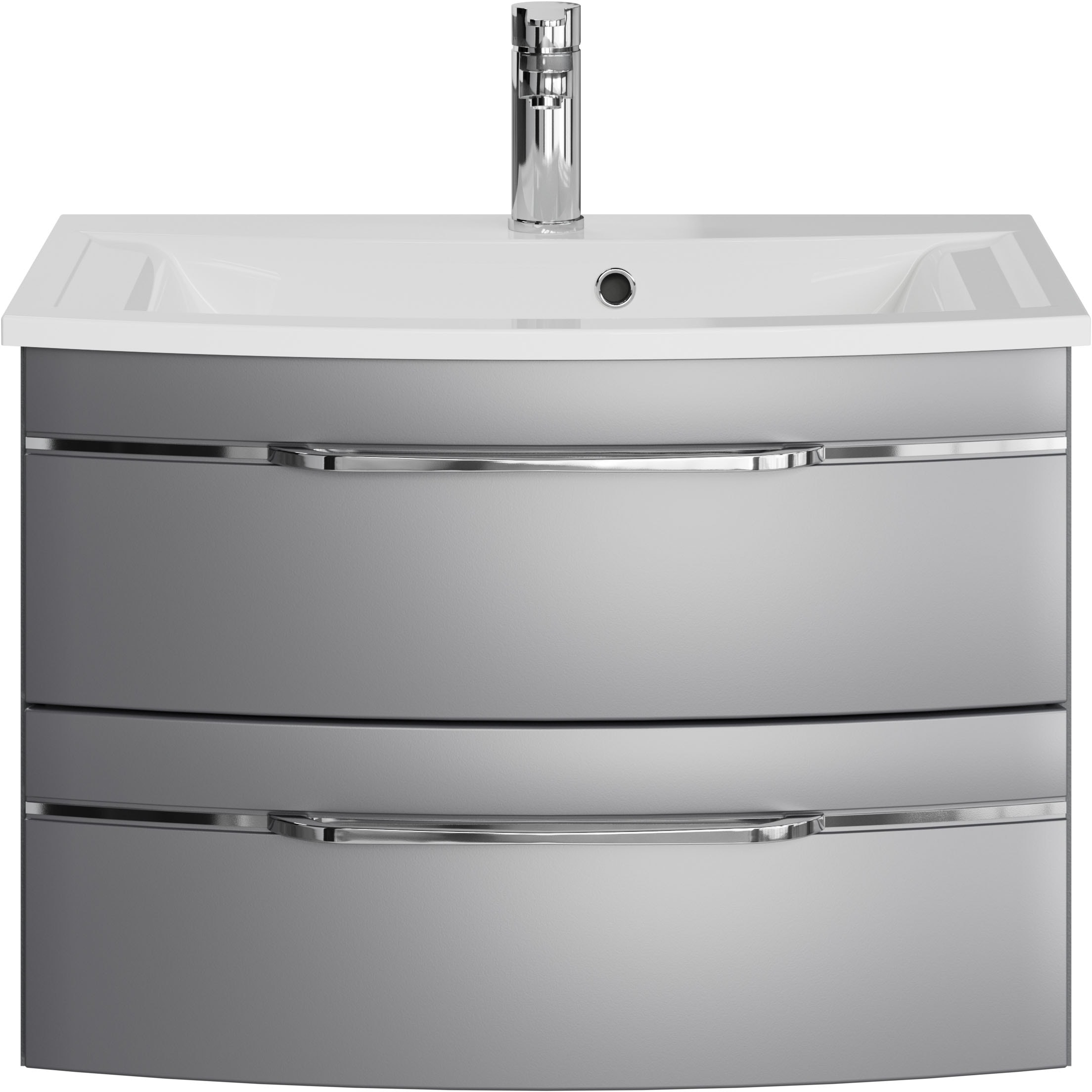 Saphir Waschtisch »Serie 7045 Mineralmarmor-Waschtisch und Unterschrank, 71,5 cm breit«, Waschplatz mit 2 Schubladen, Badmöbel Set mit Waschtisch