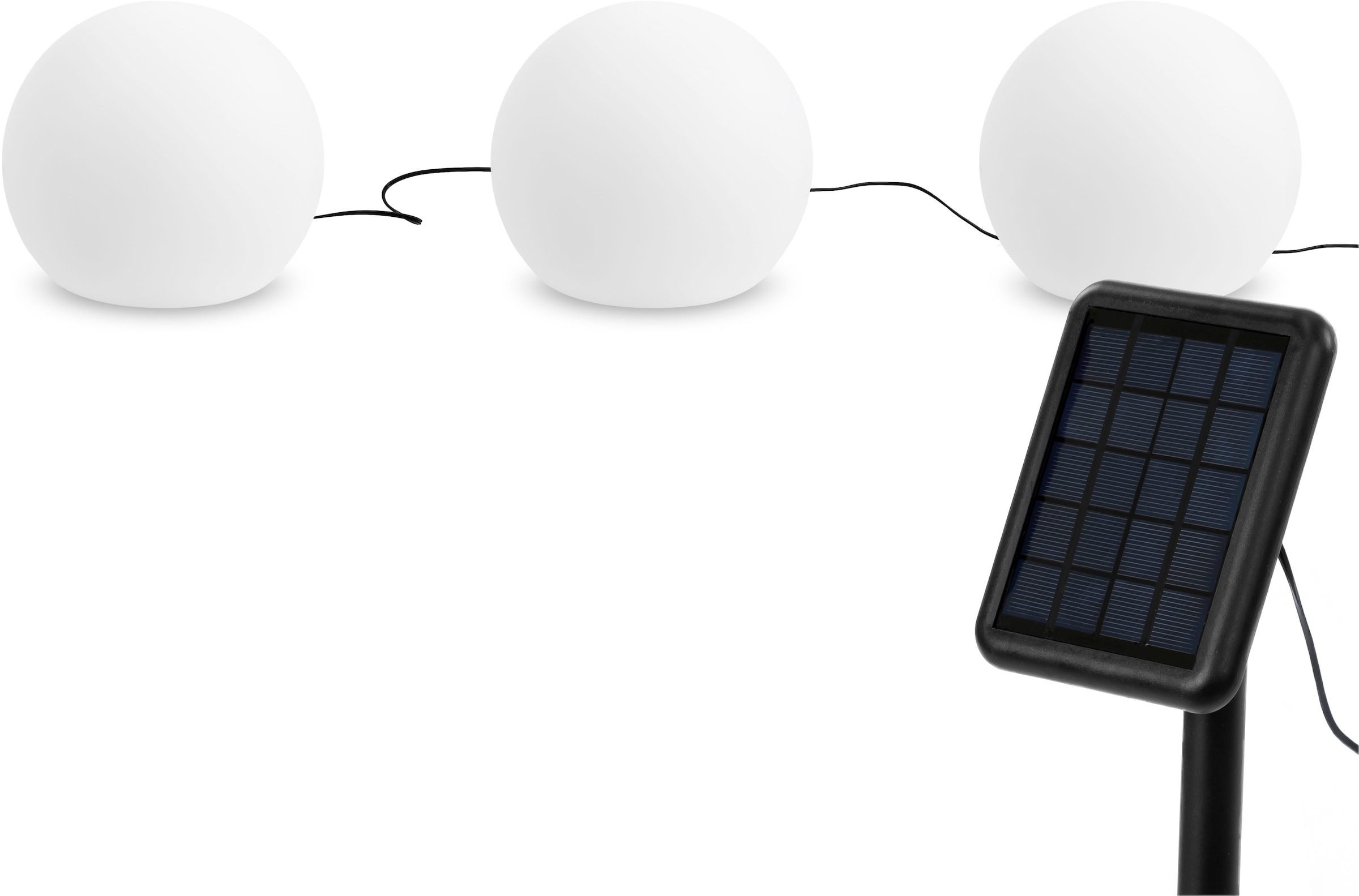 my home LED Solarleuchte »Orlaith, LED-Solar Kugelleuchten, 3er Set«, Leuchtmittel LED-Modul | LED fest integriert, mit Erdspießen