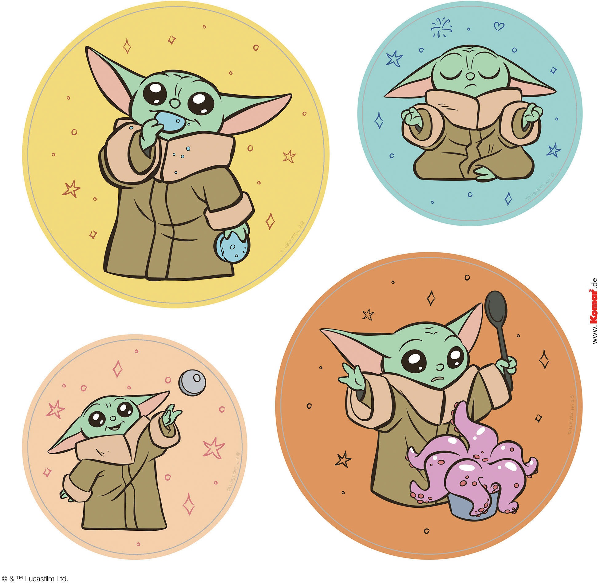 Komar Fensterdekoration »Fenstersticker - Grogu - Padawan Bubbles  - Größe 30 x 30 cm, 2 Bogen«