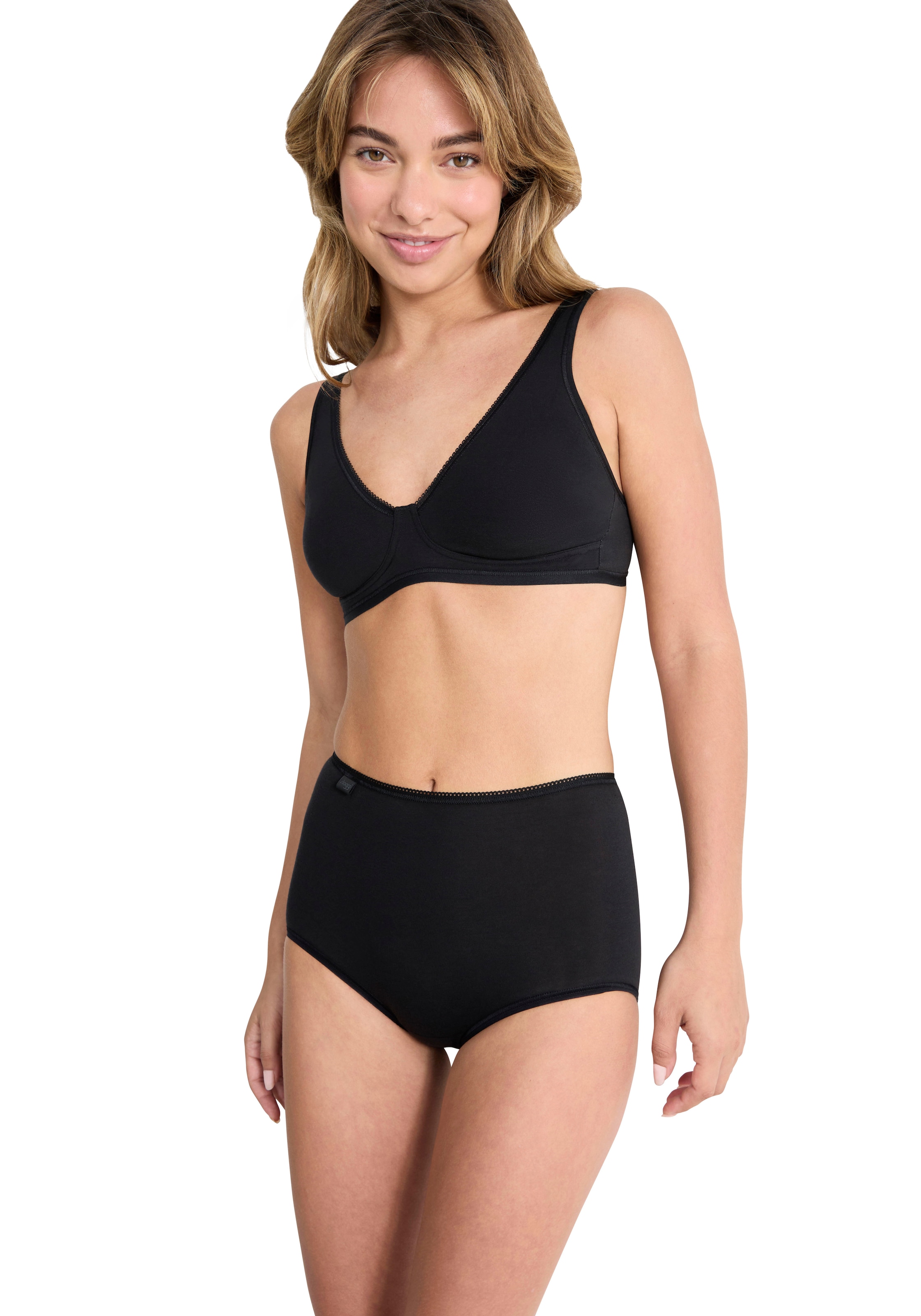 sloggi Maxislip »24/7 Cotton« 3er Pack,  höher geschnittene Passform, elastisch, Spitze, blickdicht, weich