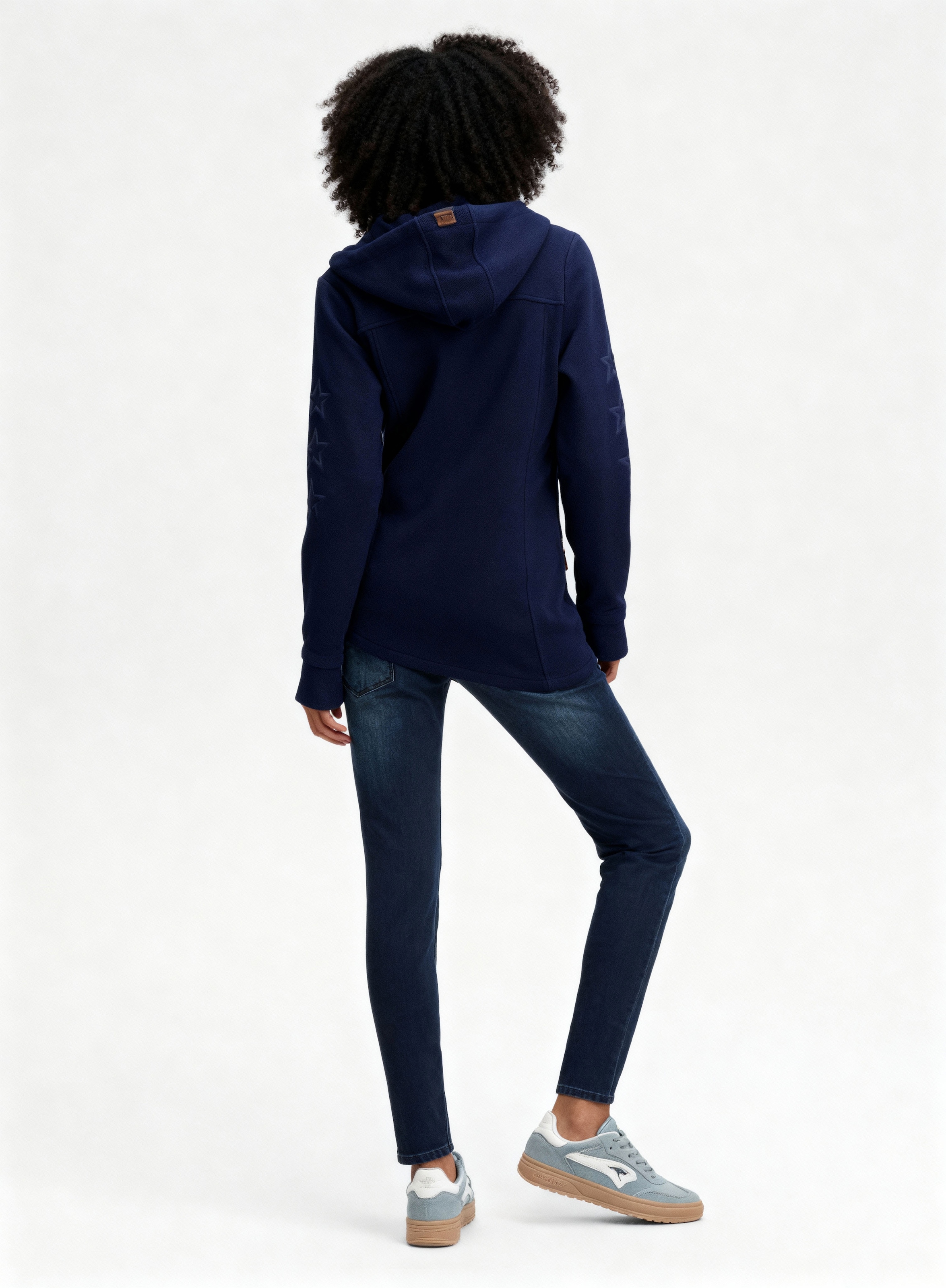 KangaROOS Fleecejacke mit Kapuze figurbetonter Schnitt,  mit Kapuze,  mit 2-Wege-Reißverschluss