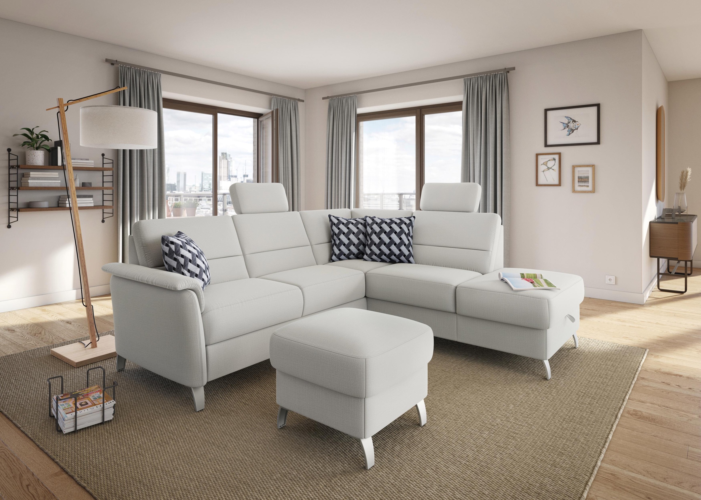 sit&more Ecksofa »Palmera L-Form, B: 236 cm«, optional Bettfunktion & Bettkasten, Federkern