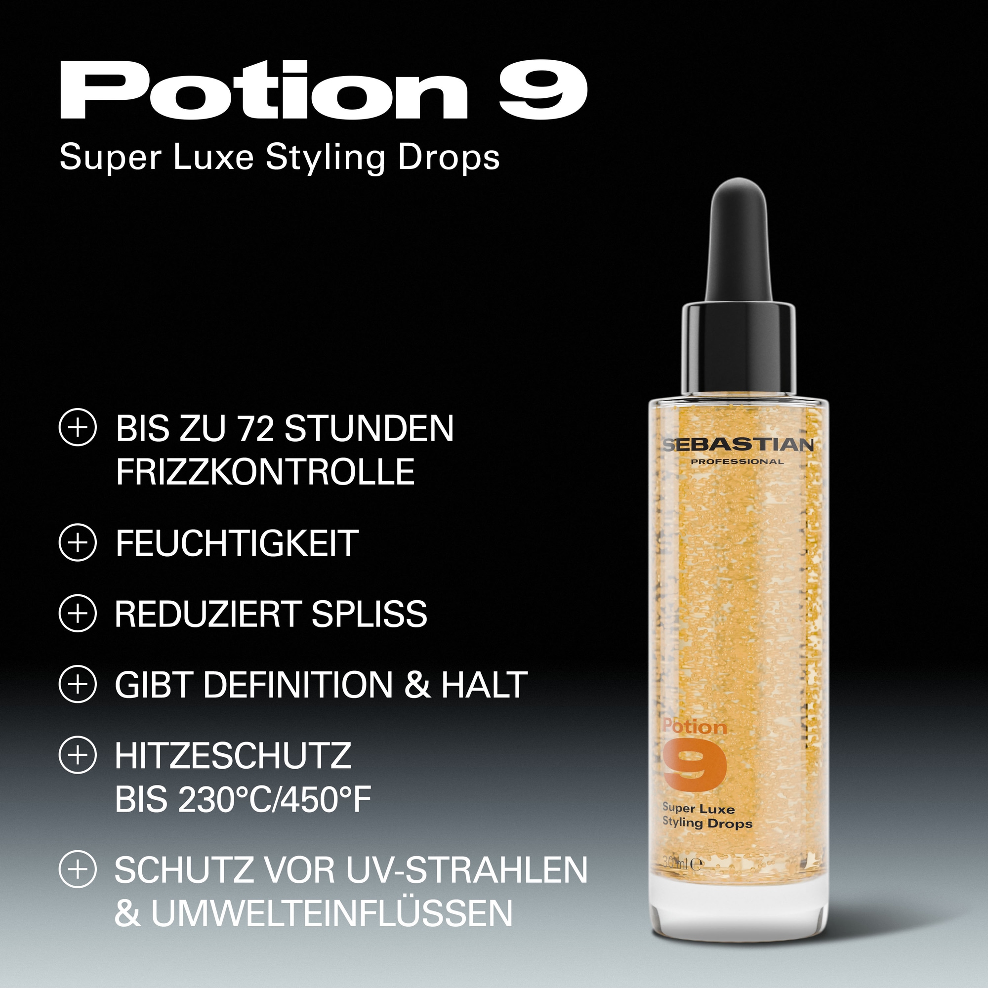 Sebastian Professional Haarfluid »Potion 9 Drops« für geschädigtes, glanzloses, trockenes und widerspenstiges Haar