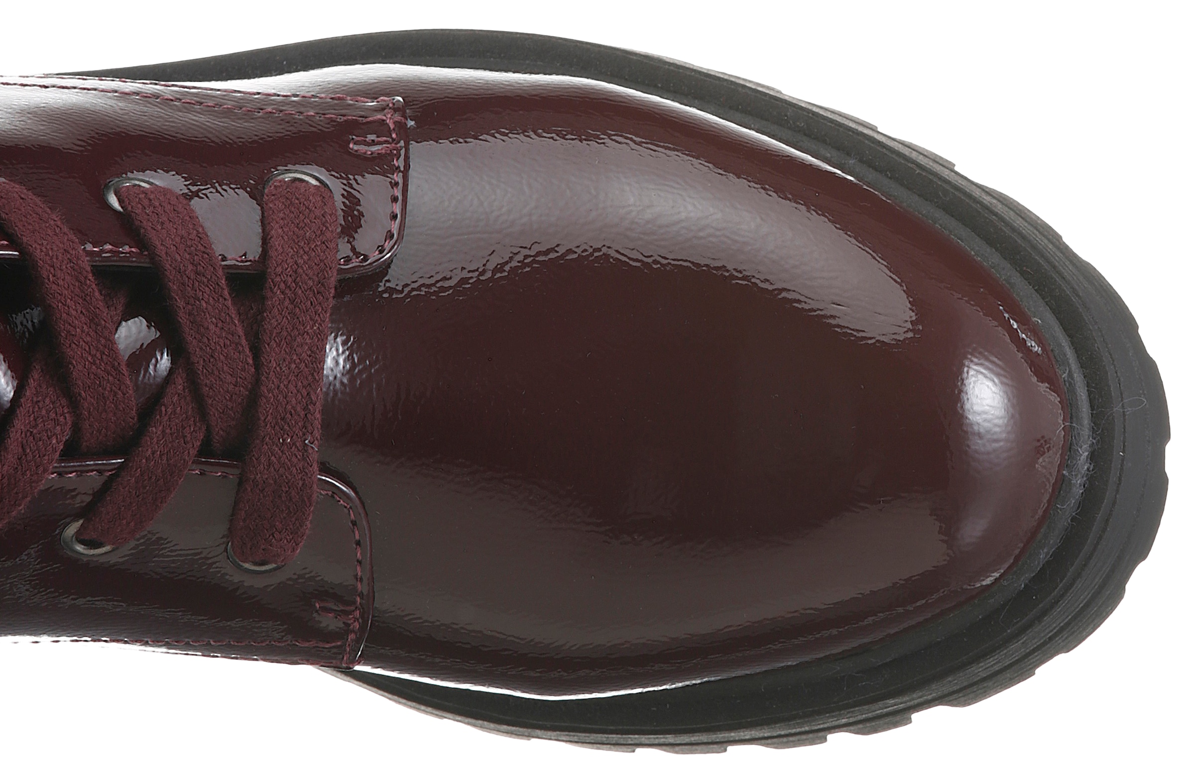 Aniston SHOES Schnürboots  Ankle Boots mit Reißverschluss, in Glanz-Optik - NEUE KOLLEKTION