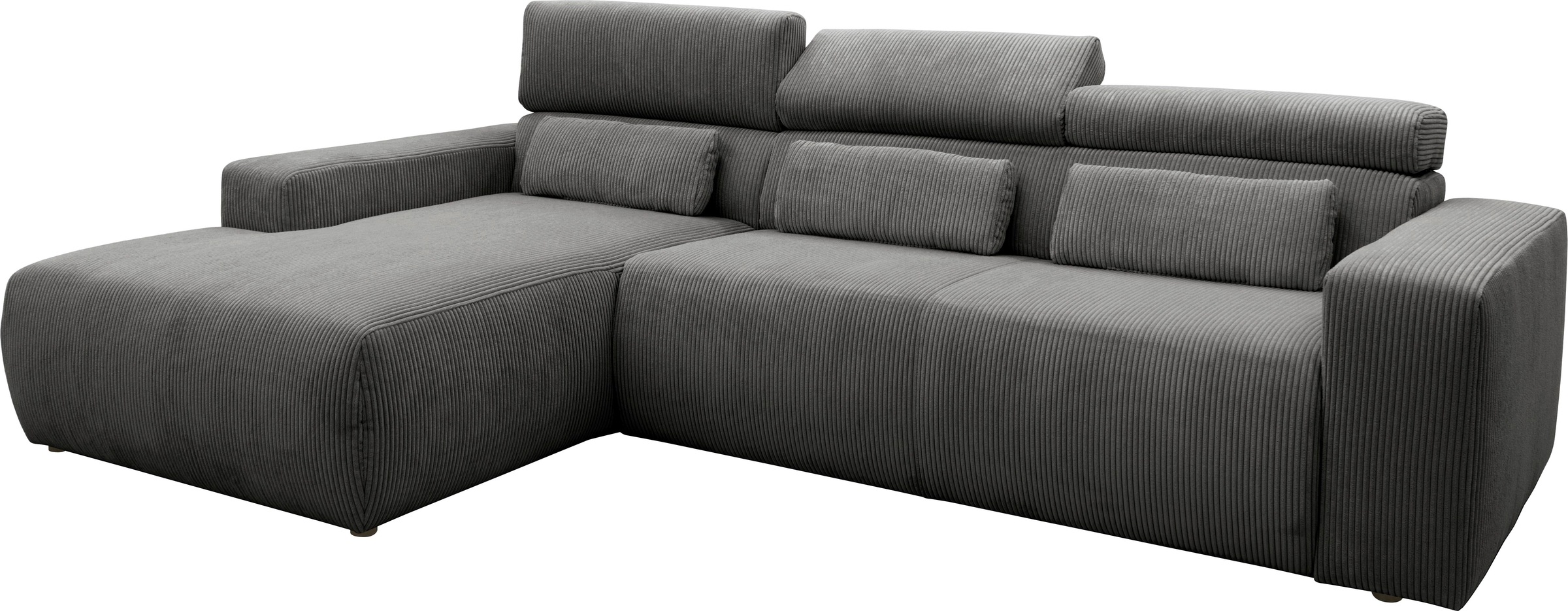 DOMO collection Ecksofa »Brandon große Ausführung B/T/H: 289/177/80 cm, auch in Leder und Cord«, mit Kopfteilverstellung, wahlweise Sitztiefenverstellung, L-Form