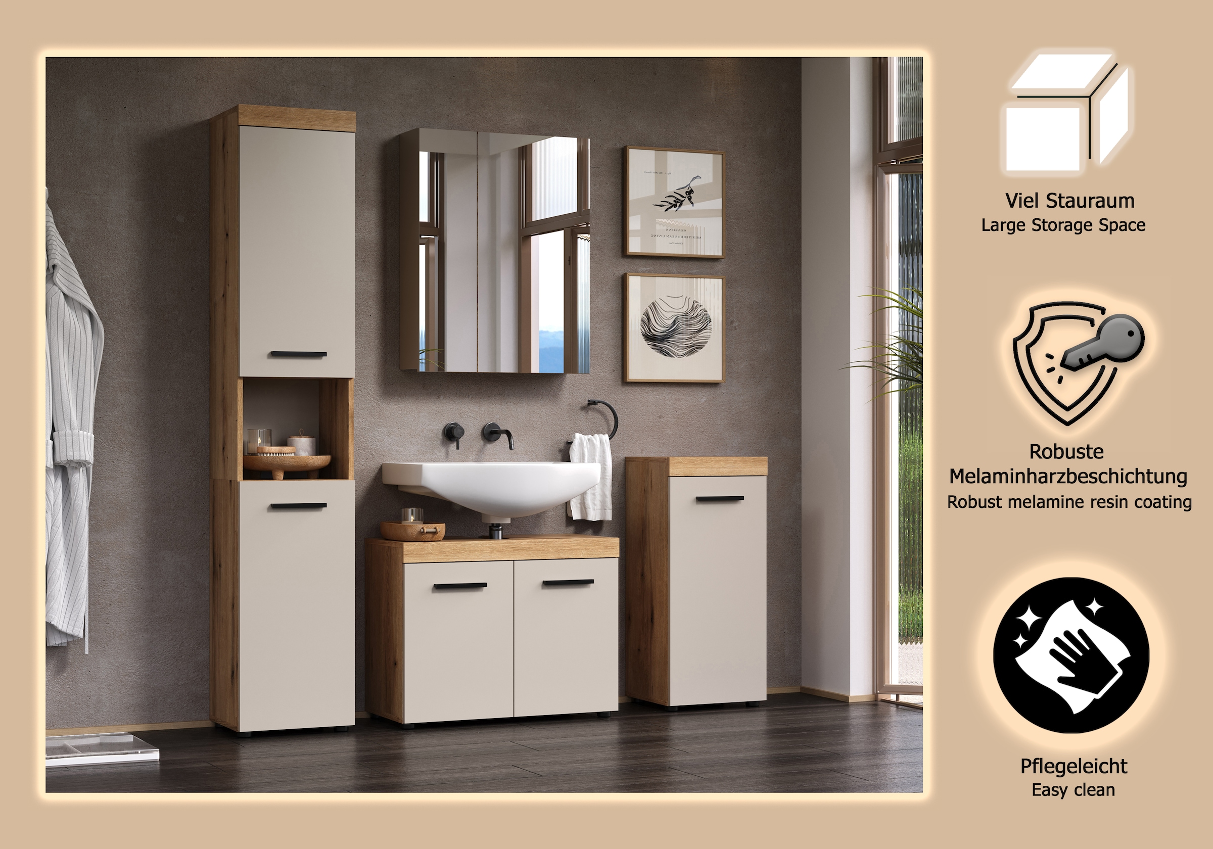 welltime Badmöbel-Set »Isera« 4 Stk. tlg.