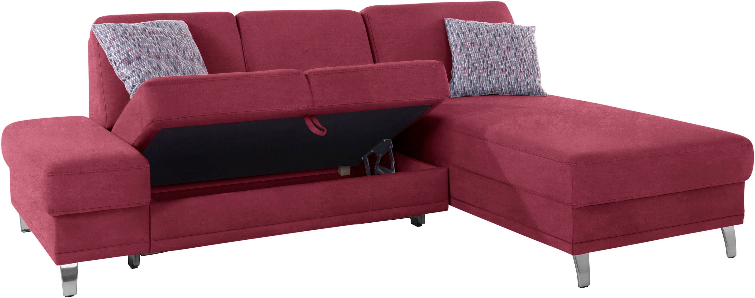 sit&more Ecksofa »Clio L-Form«, wahlweise mit Bettfunktion oder Vorziehsitz und Bettkasten, Federkern