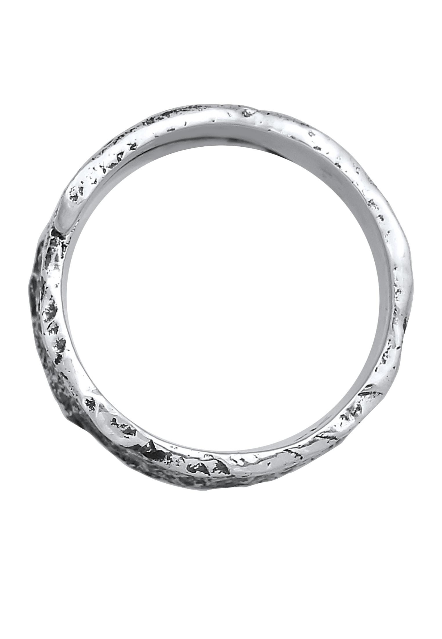 Kuzzoi Silberring »Bandring Struktur Used Look 925 Silber«