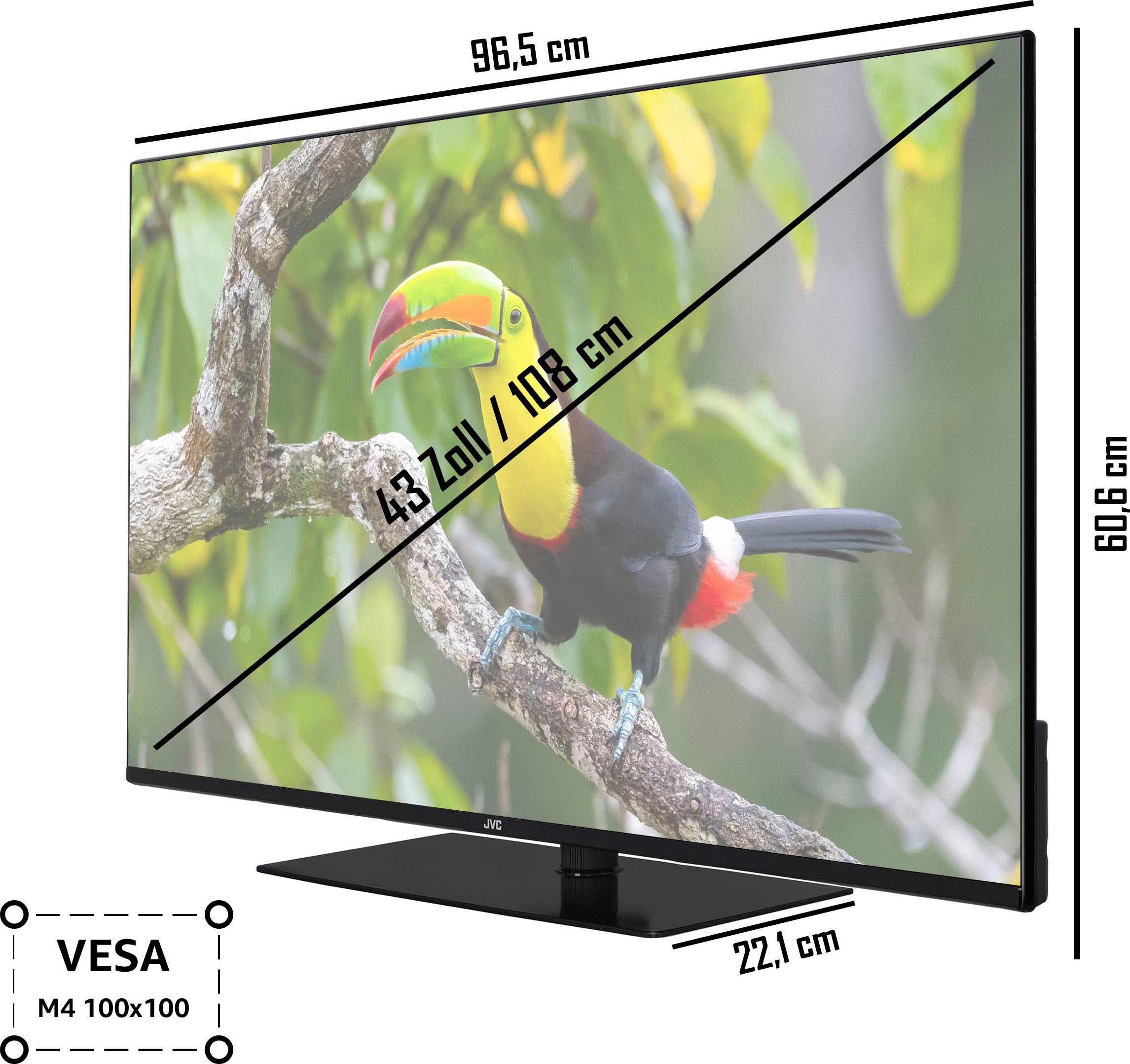 JVC LED-Fernseher, 108 cm/43 Zoll, 4K Ultra HD, Smart-TV