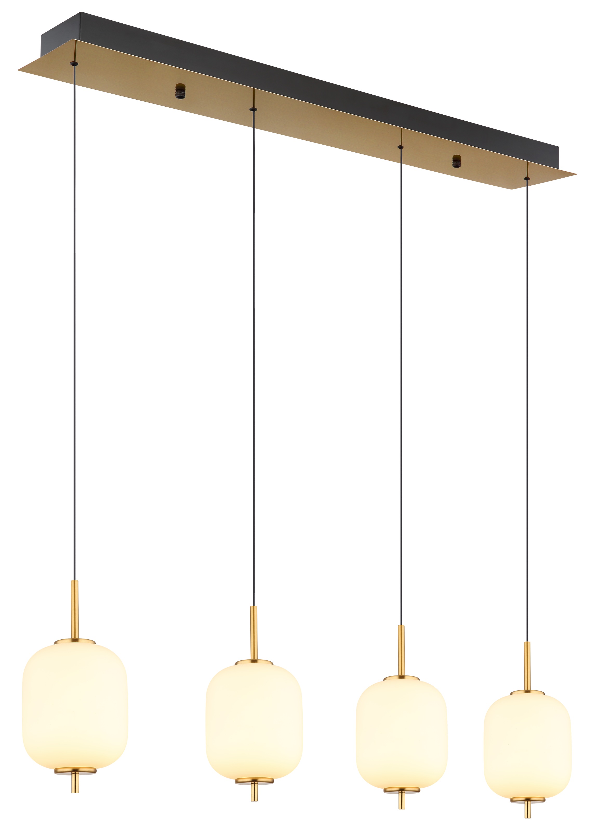 GLOBO LIGHTING LED Pendelleuchte »EWALD«, Leuchtmittel LED-Modul | LED fest integriert, Hängelampe/Hängeleuchte/Glas opal/höhenverstellbar/messingfarben