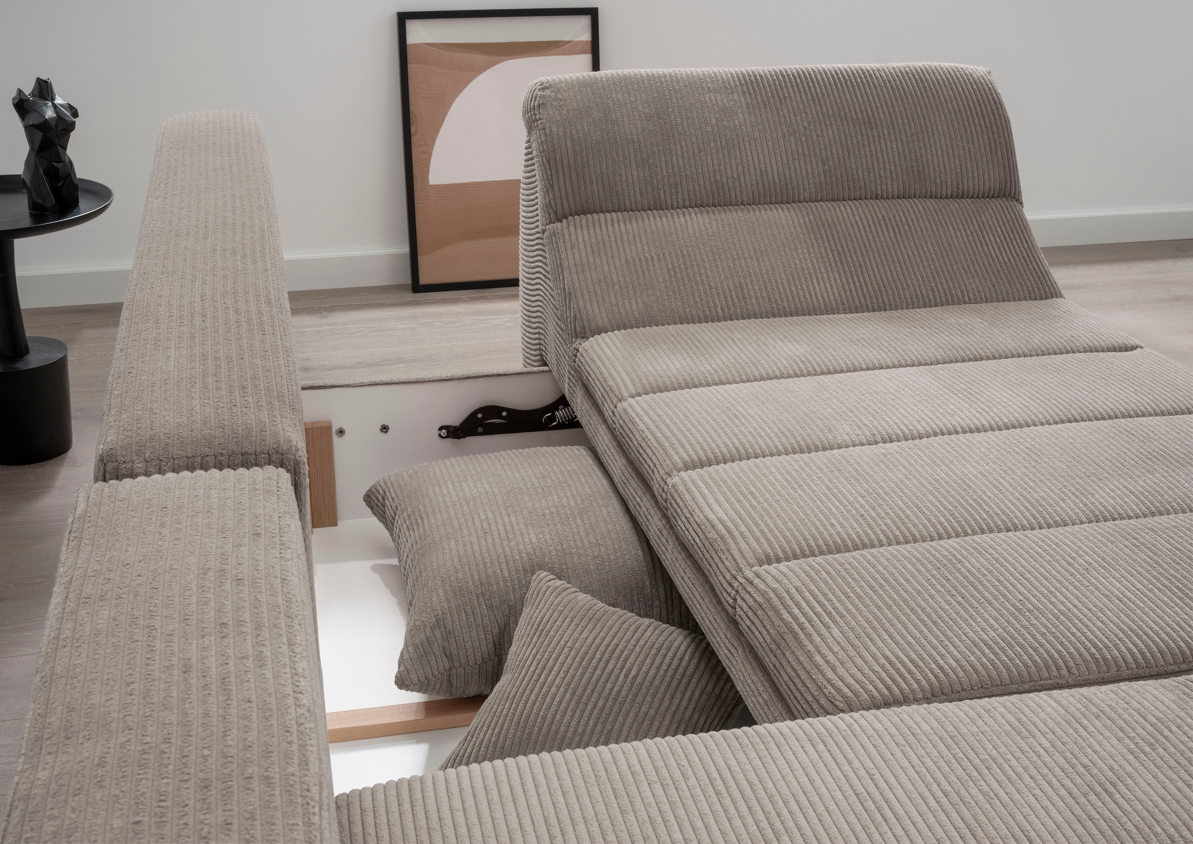 INOSIGN Ecksofa »Imola elegant und bequem, aktuelle Steppung im Sitz, L-Form«, wahlweise mit Bettfunktion