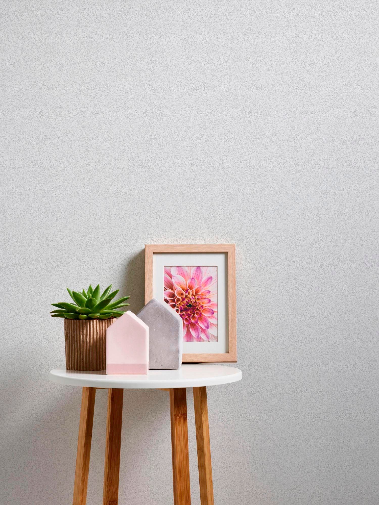 A.S. Création Vliestapete »Meistervlies« einfarbig | uni | unifarben leicht strukturiert Uni Tapete einfarbig Überstreichbar Tapeten Wohnzimmer modern Design