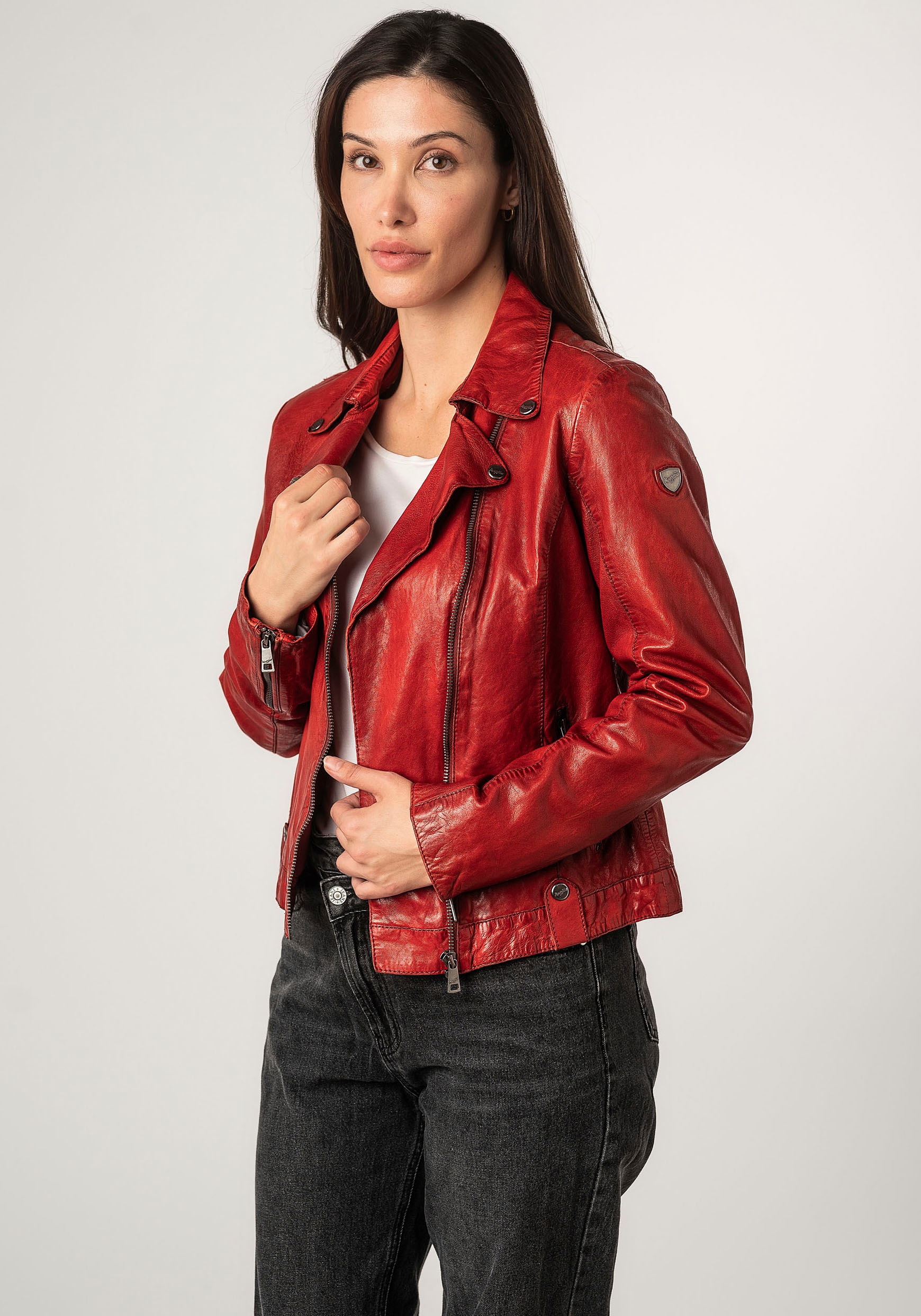 Mauritius Lederjacke »MWFayola«, mit Umlegekragen