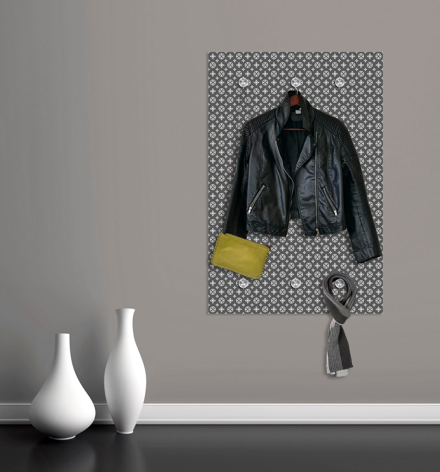 queence Garderobenleiste »Muster«, mit 6 Haken, 80 x 120 cm
