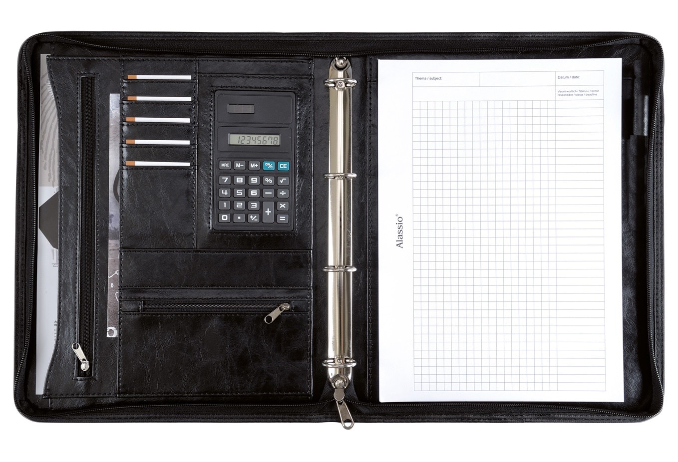 Alassio® Ringbuchmappe »DIN A4, Massa«, mit Taschenrechner
