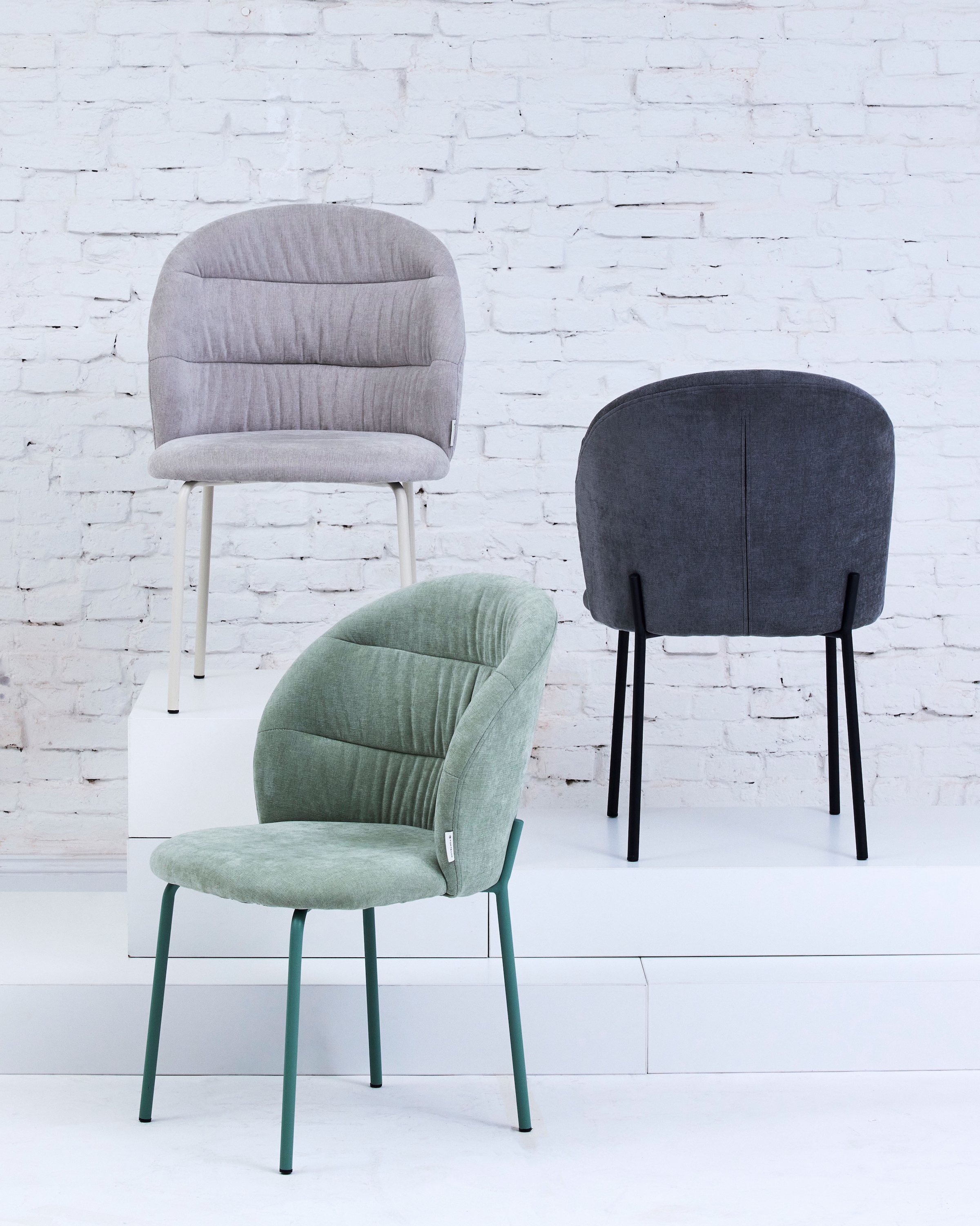 TOM TAILOR HOME 4-Fußstuhl »LEAF CHAIR« (Set) 2 Stk.4-Fußgestell, Raffung in der Rückenlehne