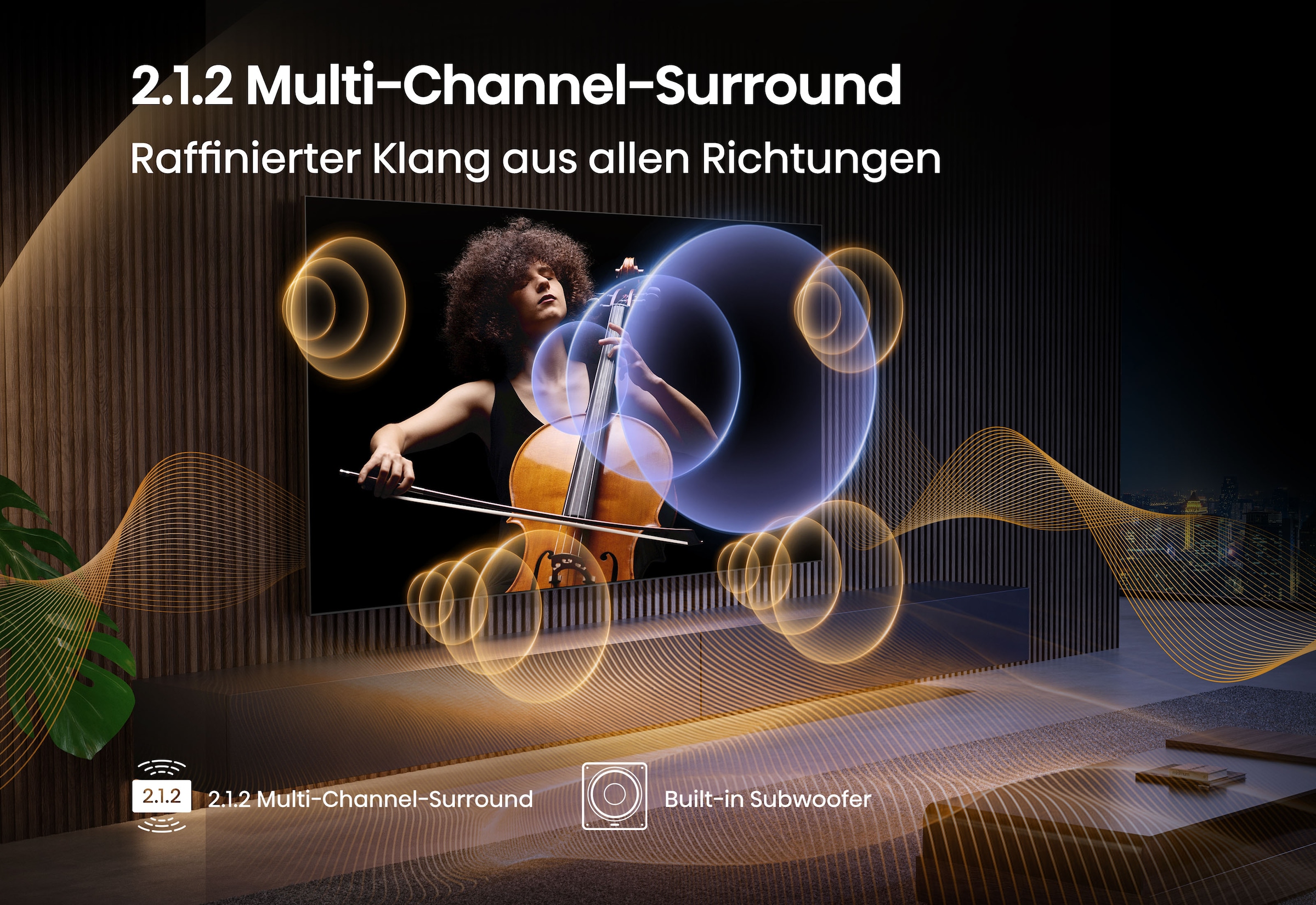 Hisense QLED Mini LED-Fernseher »100U7Q PRO« 253 cm/100 ″ Smart-TV 4K UHD MiniLED Smart TV