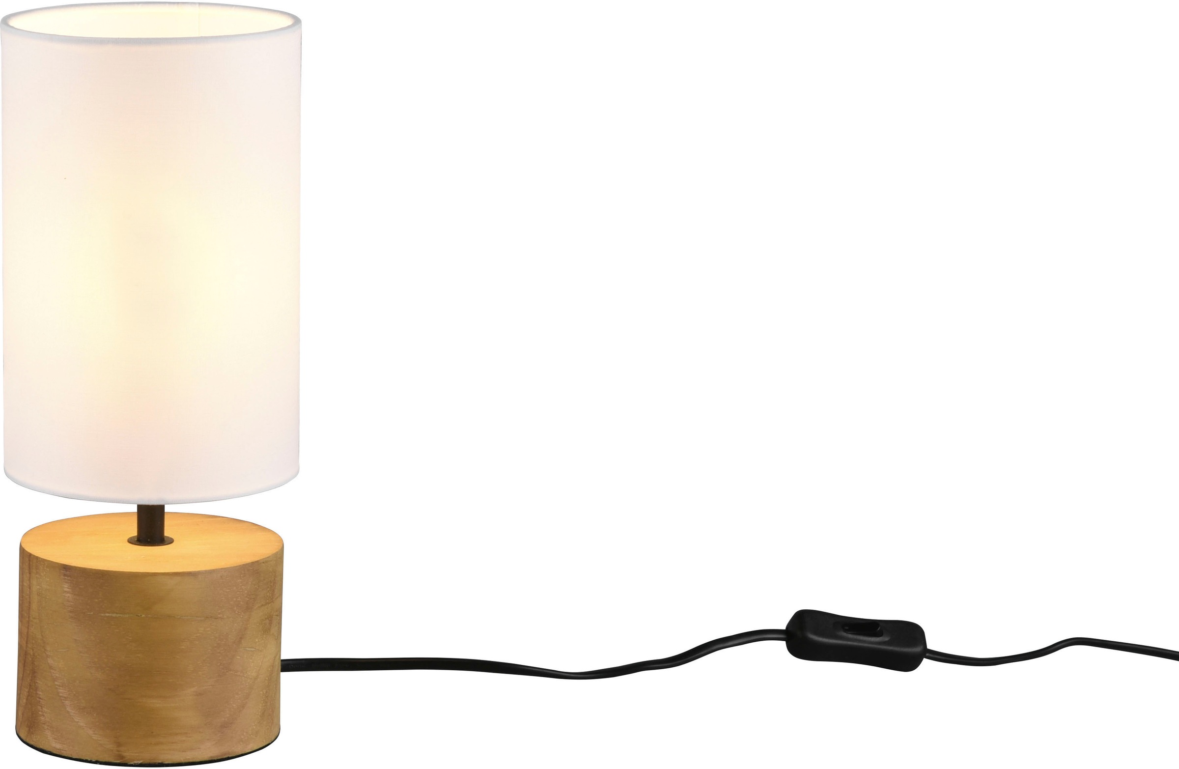 REALITY Leuchten Tischleuchte »Woody«, 1 flammig, Schnurschalter, Leuchtmit günstig online kaufen