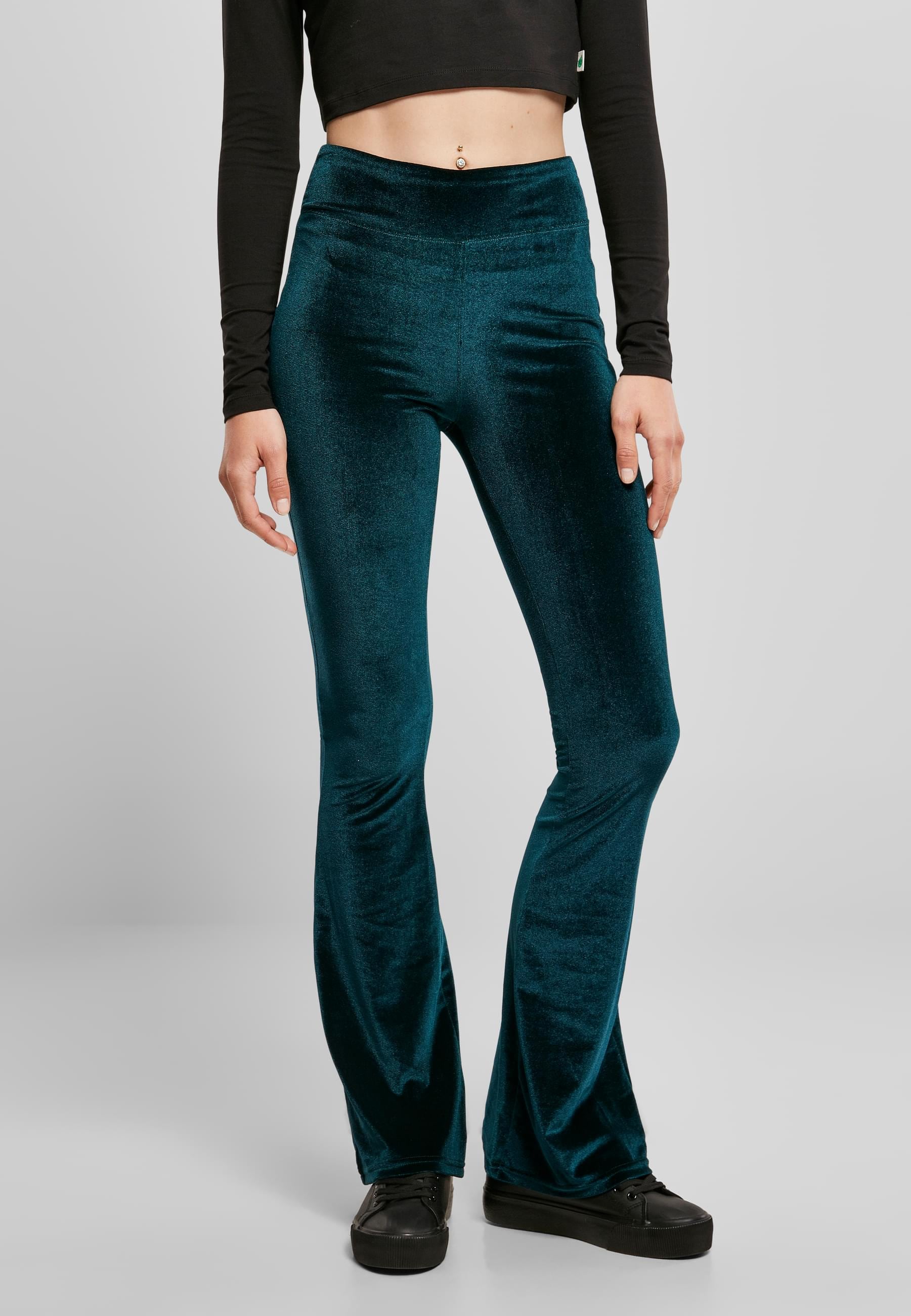 URBAN CLASSICS Leggings »Urban Classics Damen Ladies High Waist Velvet Boot Cut Leggings«