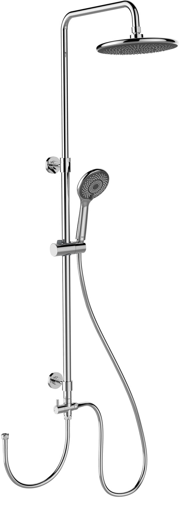WENKO Duschsystem »Watersaving« Chrome, höhenverstellbare Duschstange von 75-120cm