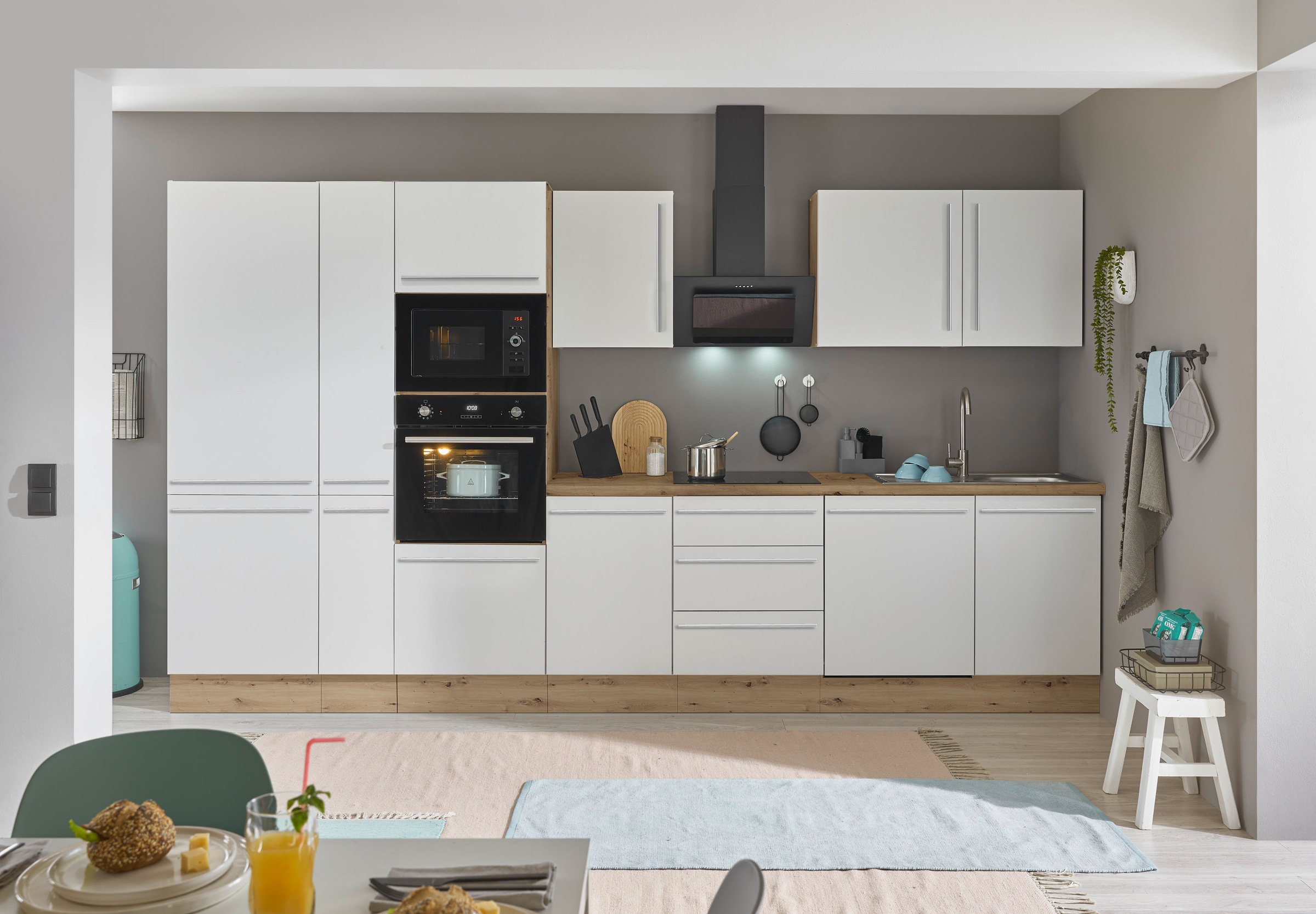 KOCHSTATION Küchenzeile »Florida« Breite 370 cm, wahlweise mit E-Geräten,So günstig online kaufen