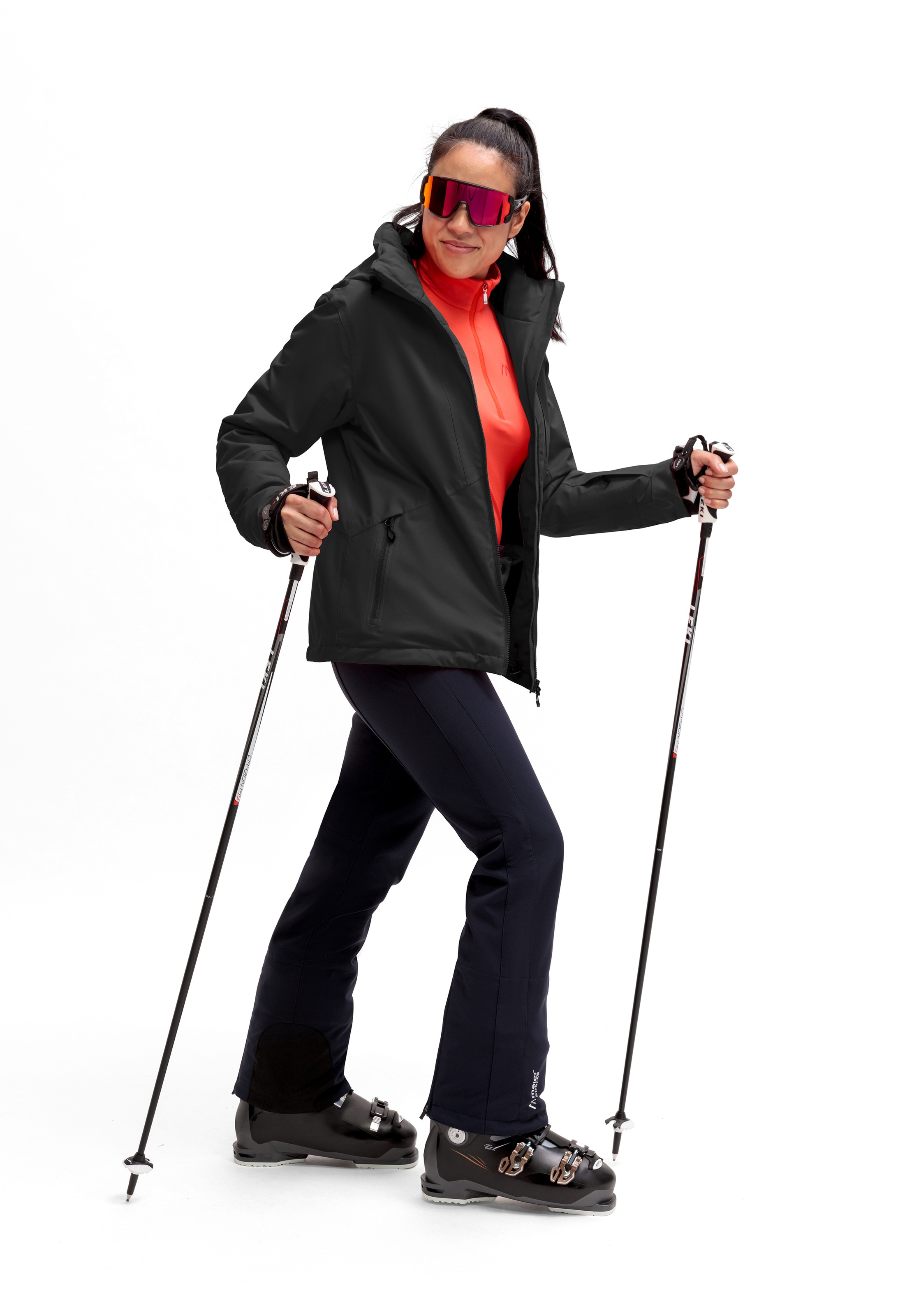 Maier Sports Skijacke »Straja«, Damen Winterjacke, wind/wasserdicht, 3 RV-Taschen und Kapuze