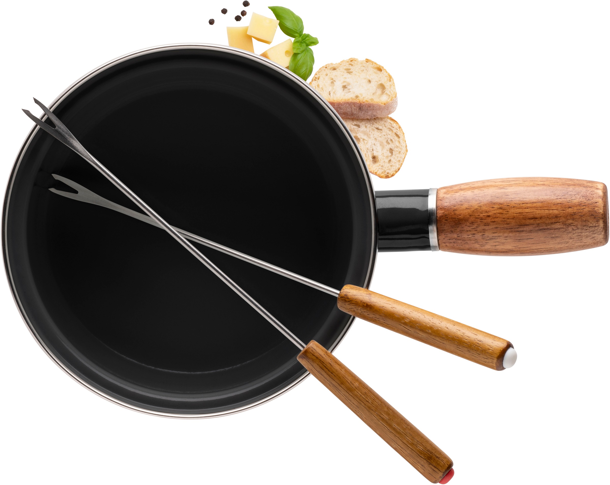 MÄSER Fonduetopf »aus schwarzer Emaille« Edelstahl 18/0 Set, 5 Stk. tlg. in günstig online kaufen