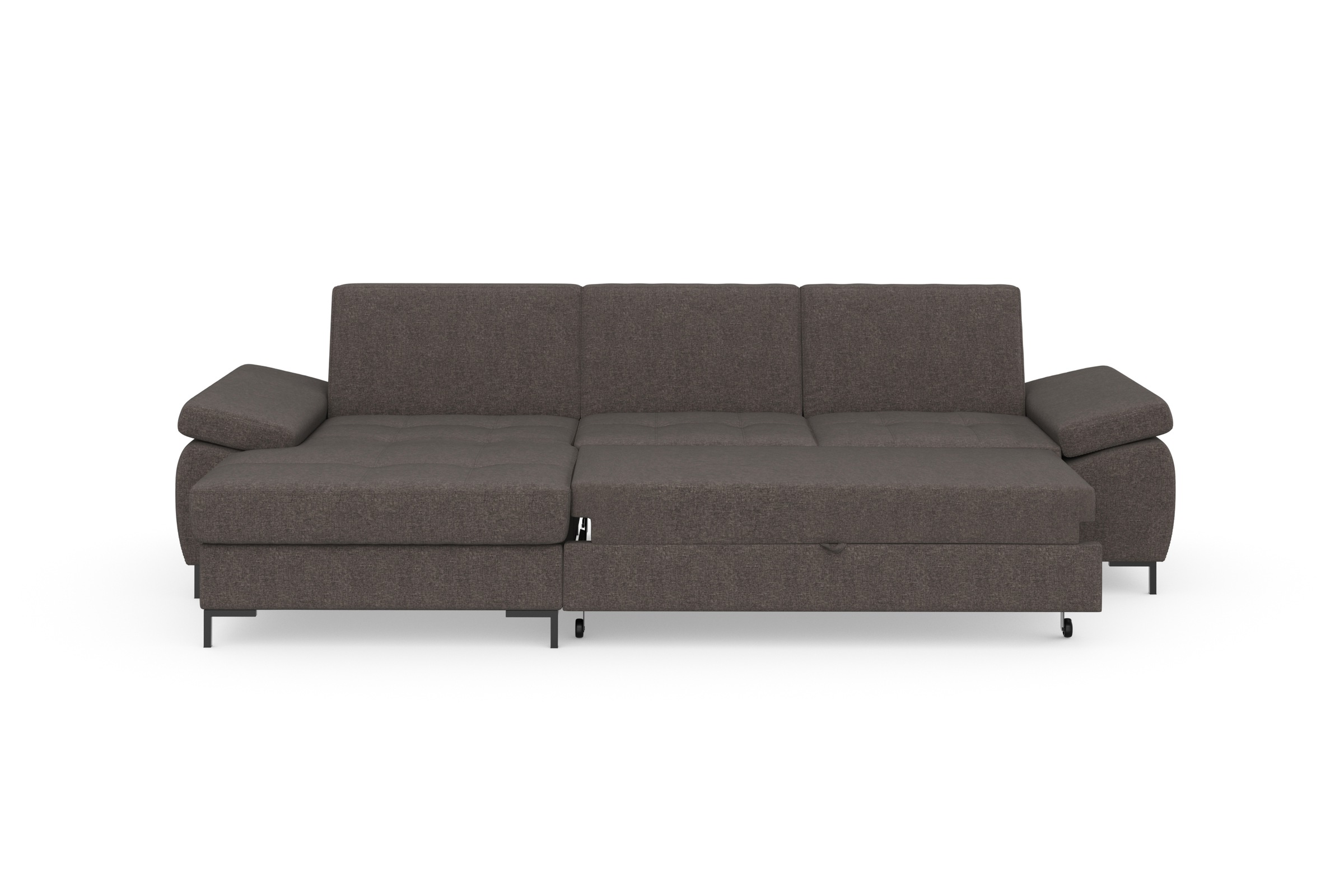 DOMO collection Ecksofa »Capelo, komfortabel, klare Linien zeichnen dieses Design aus, L-Form«, mit Armteilverstellung, wahlweise mit Bettfunktion, Federkern