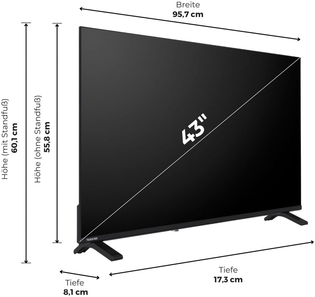Toshiba DLED-Fernseher »43UV1563DD« 108 cm/43 ″ Smart-TV