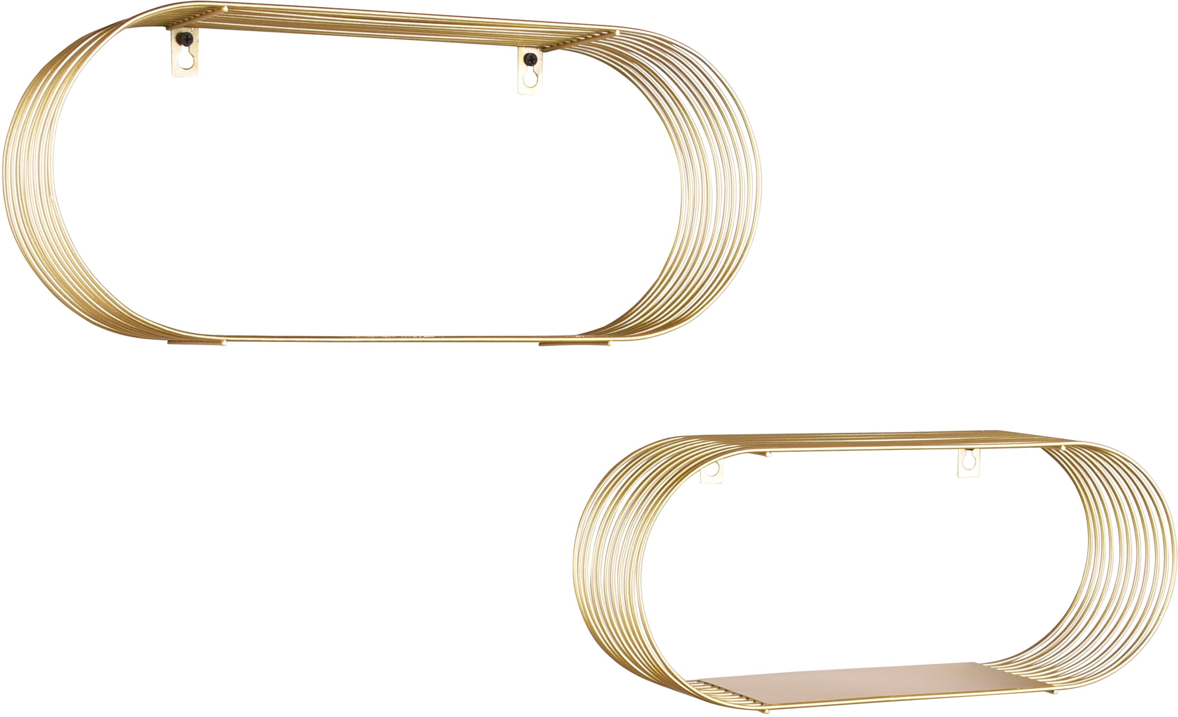 MIRRORS AND MORE Wandregal »Joyce«, (Set, 2 St.), Mit Metallstreben, Wandmontage